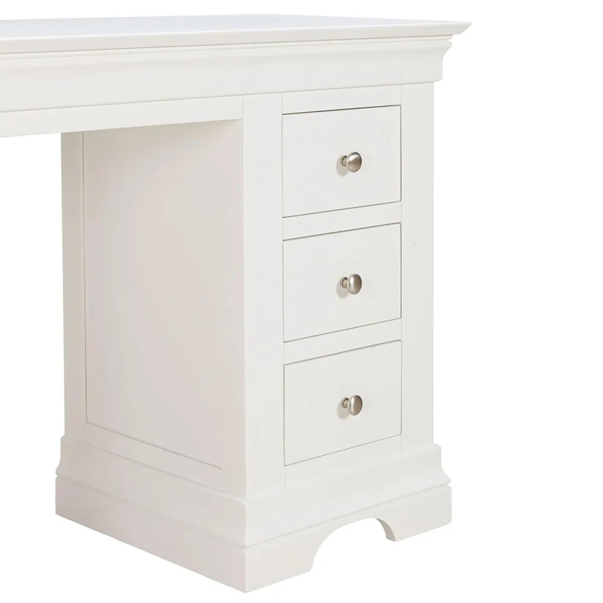 Paisley Dressing Table - 3 Drawer - White Painted