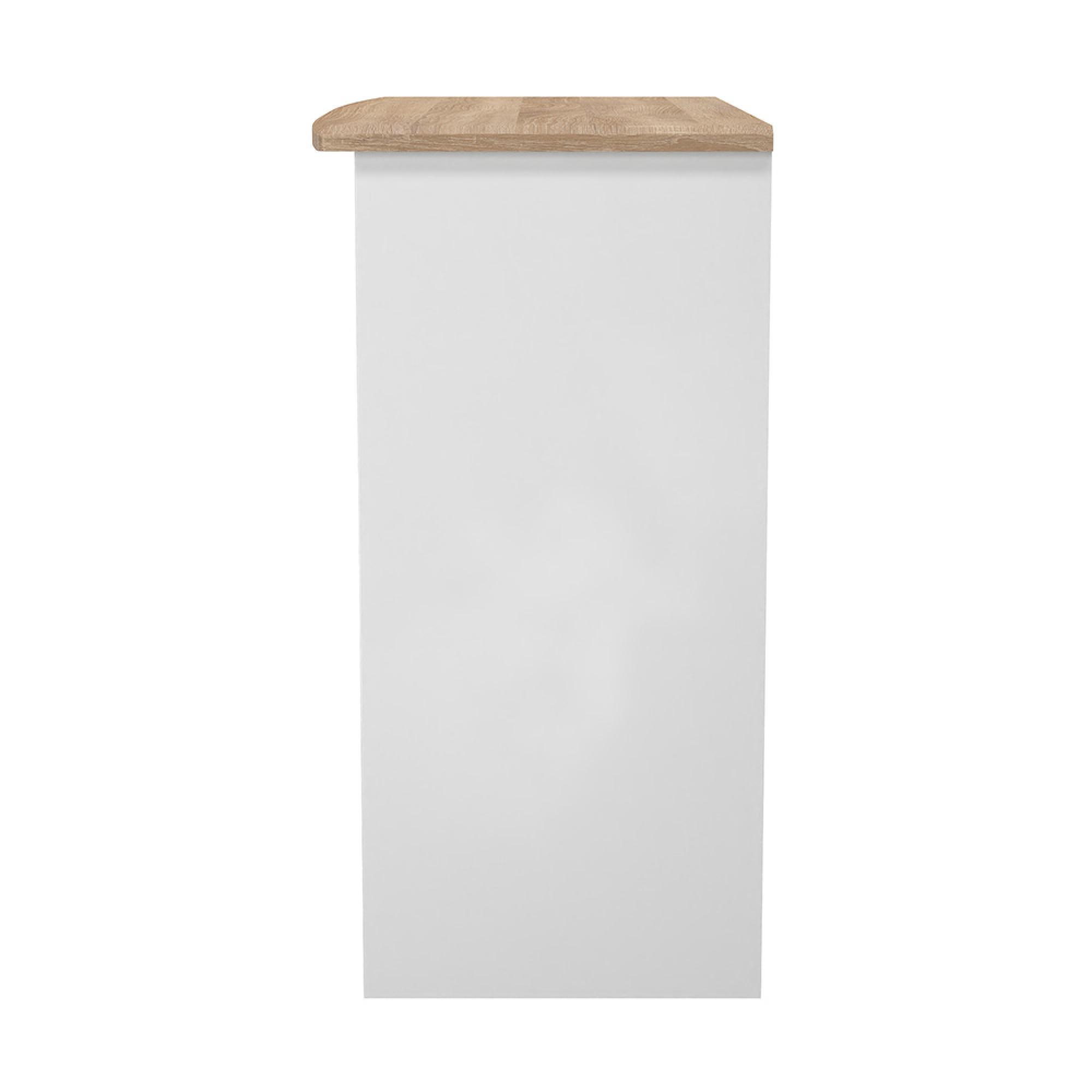 Sussex Single Dressing Table - 3 Drawer - White and Oak