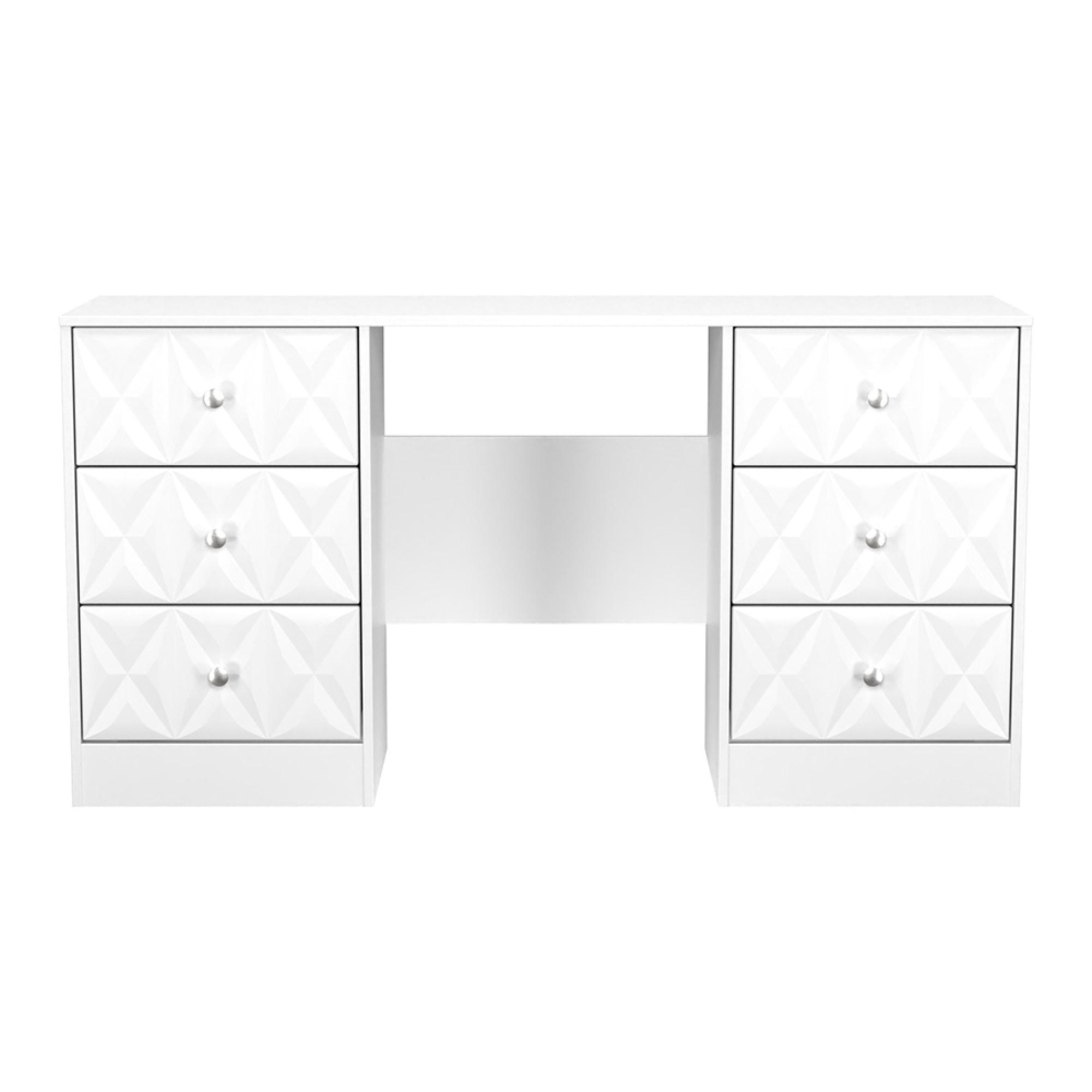 San Jose Dressing Table - Double - 6 Drawer - White