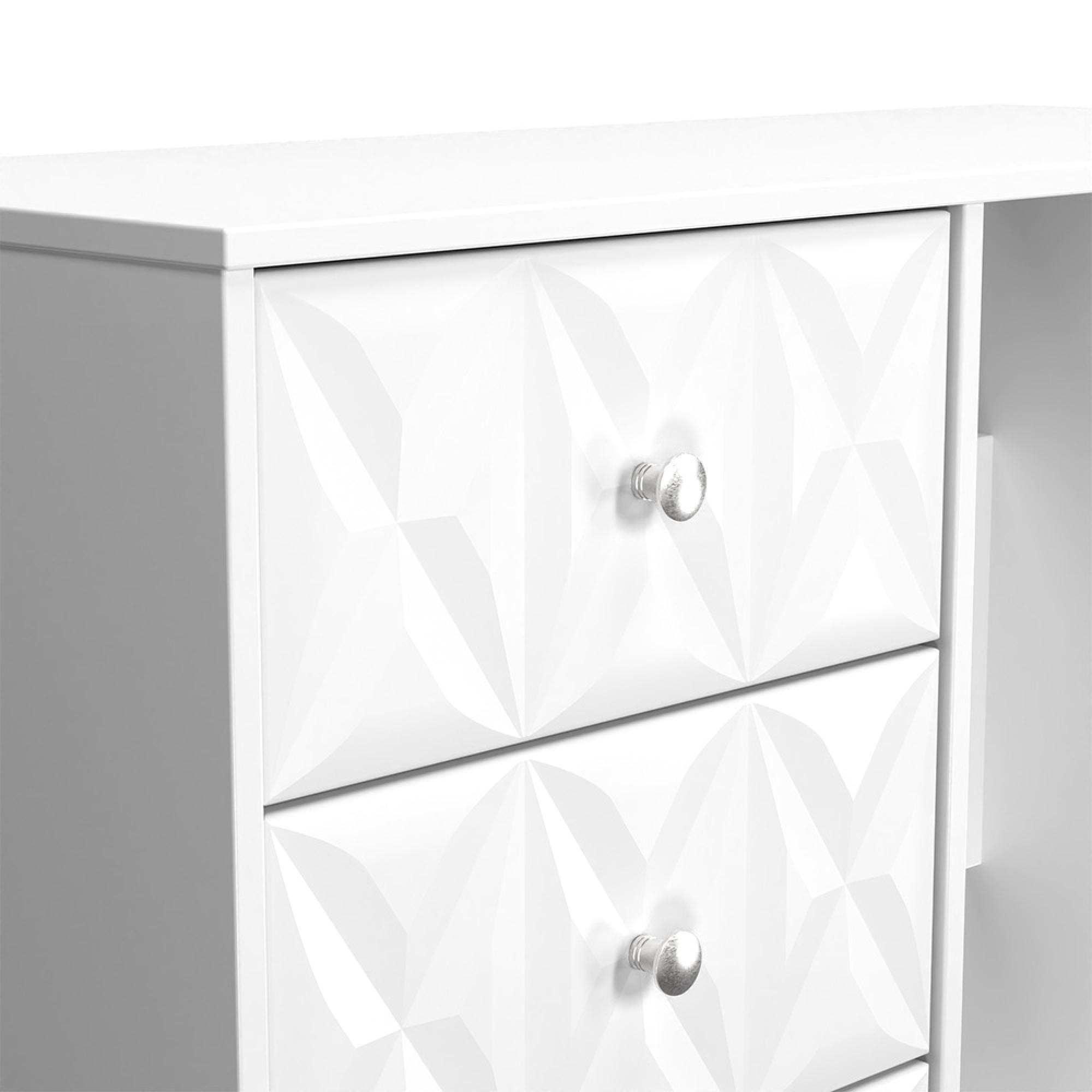 San Jose Dressing Table - Single - 3 Drawer - White