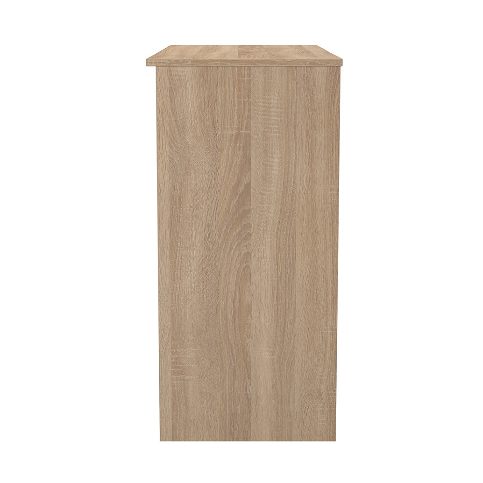 Milan Dressing Table - Single - 3 Drawer - White Gloss and Oak