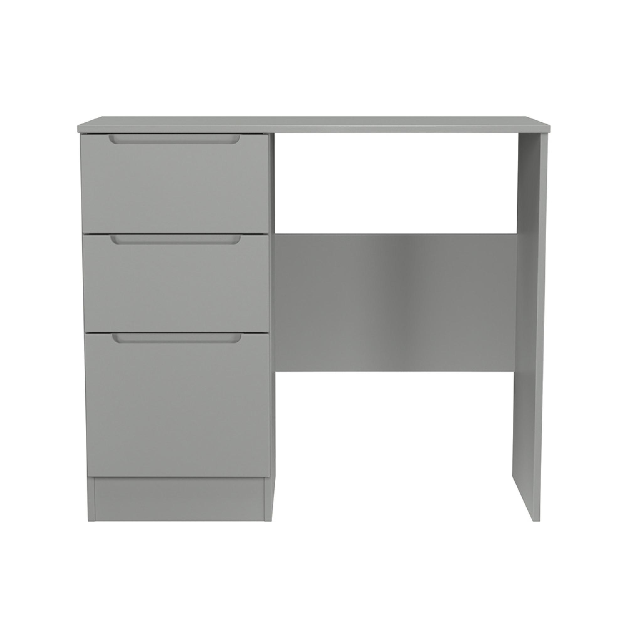 Milan Dressing Table - Single - 3 Drawer - Grey