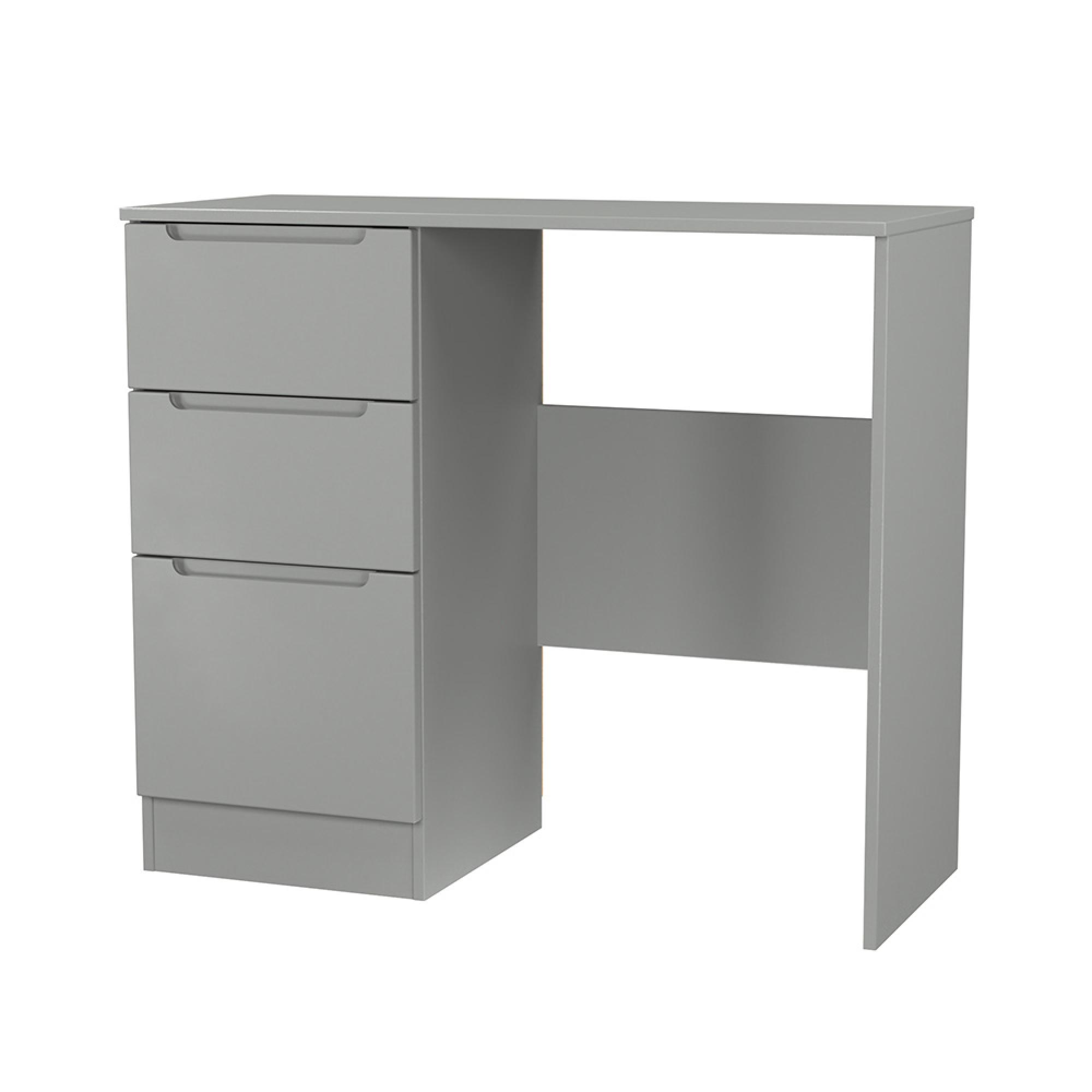 Milan Dressing Table - Single - 3 Drawer - Grey