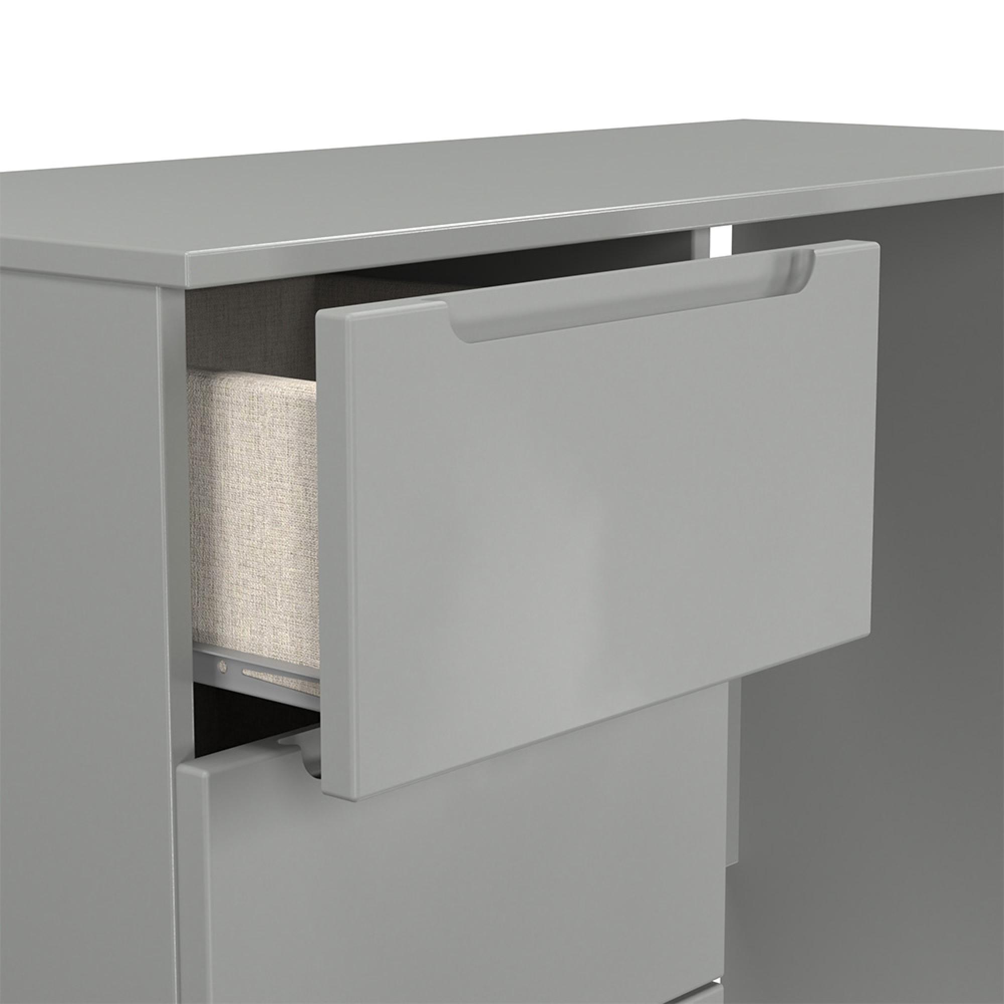 Milan Dressing Table - Single - 3 Drawer - Grey