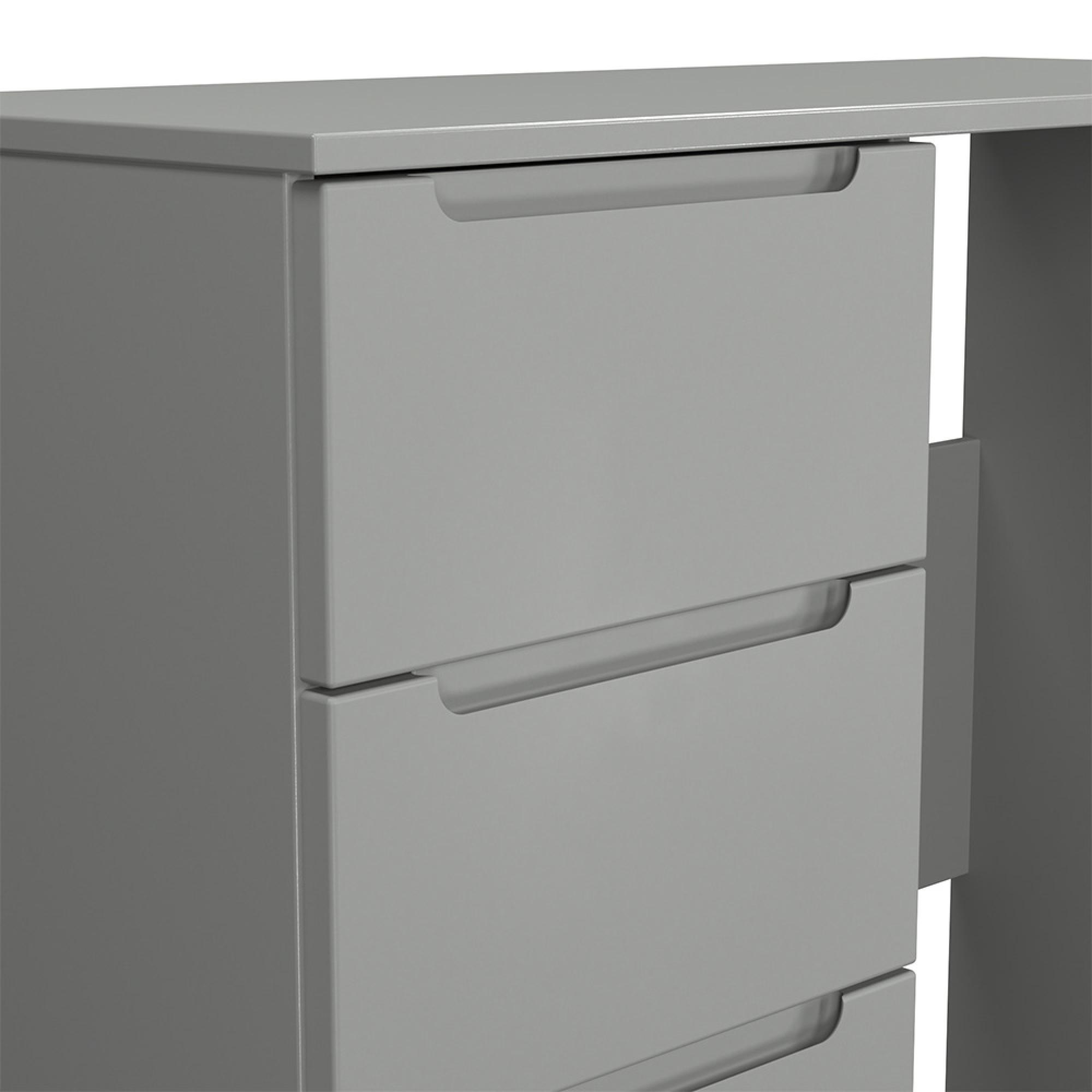 Milan Dressing Table - Single - 3 Drawer - Grey