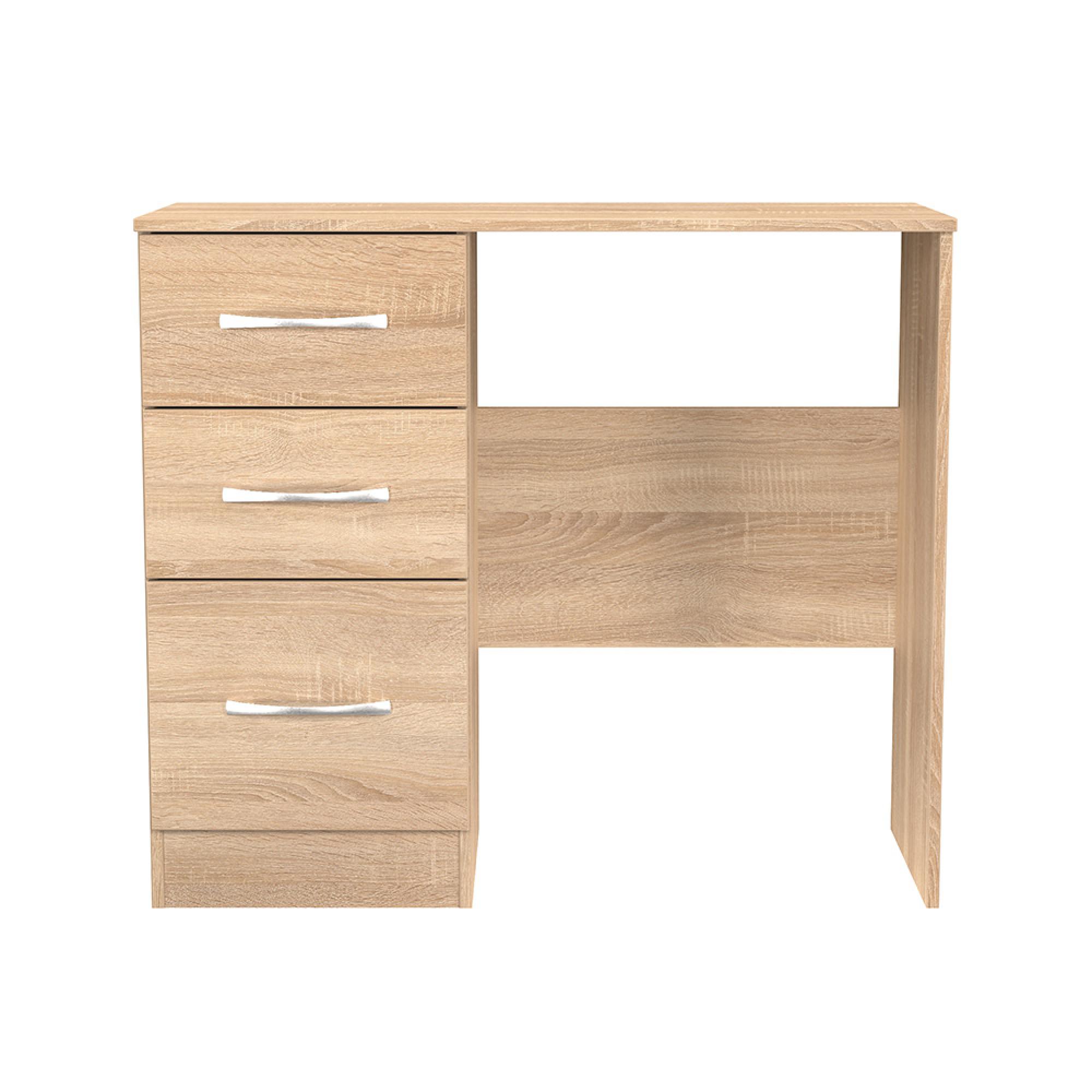 Avon Dressing Table - 3 Drawer - Single - Oak