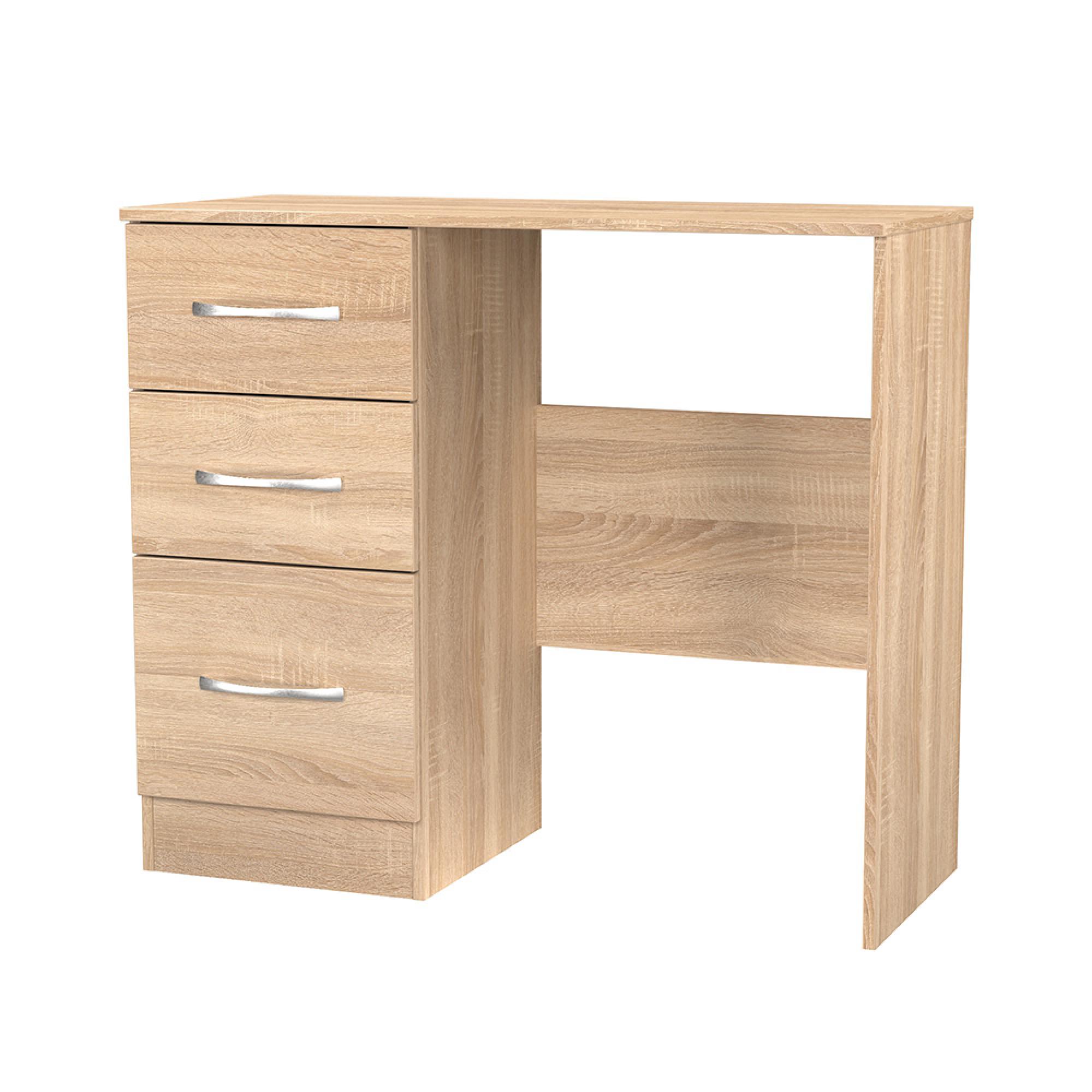 Avon Dressing Table - 3 Drawer - Single - Oak