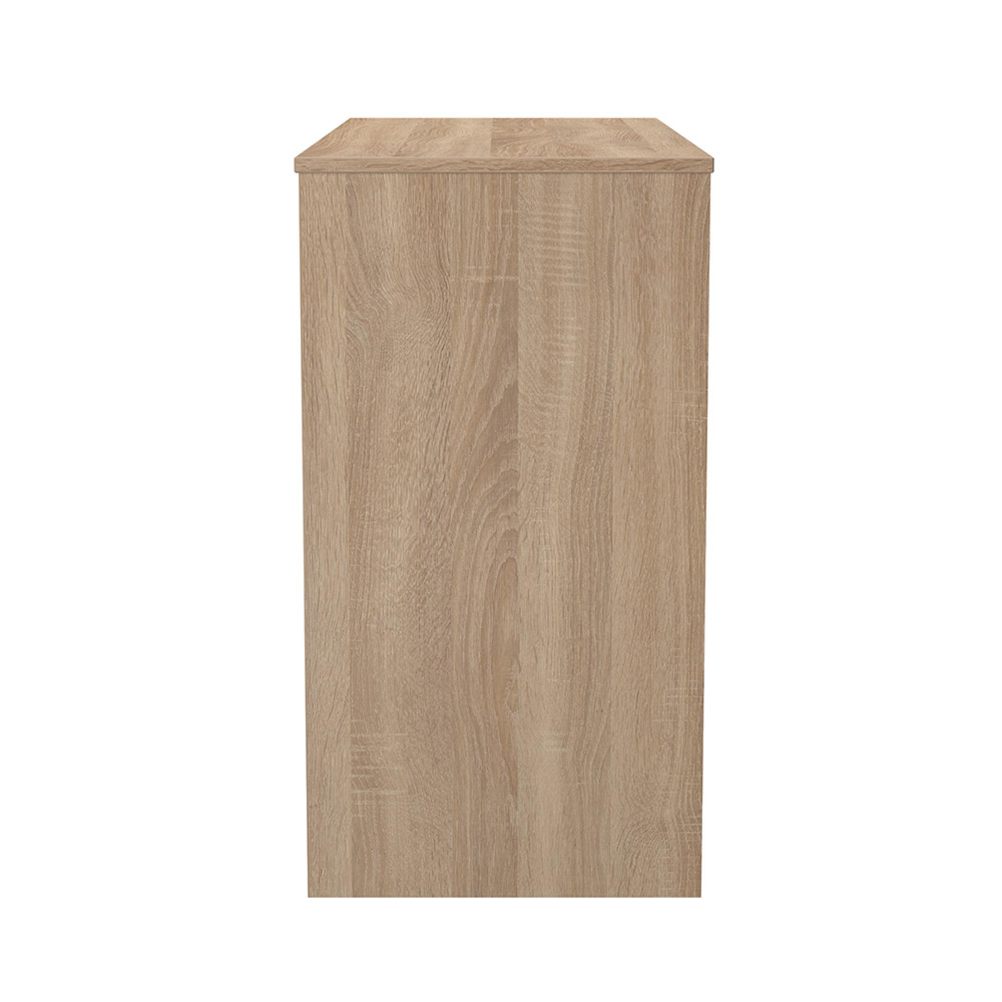 Monaco Dressing Table - Single - 3 Drawer - White Matt and Oak