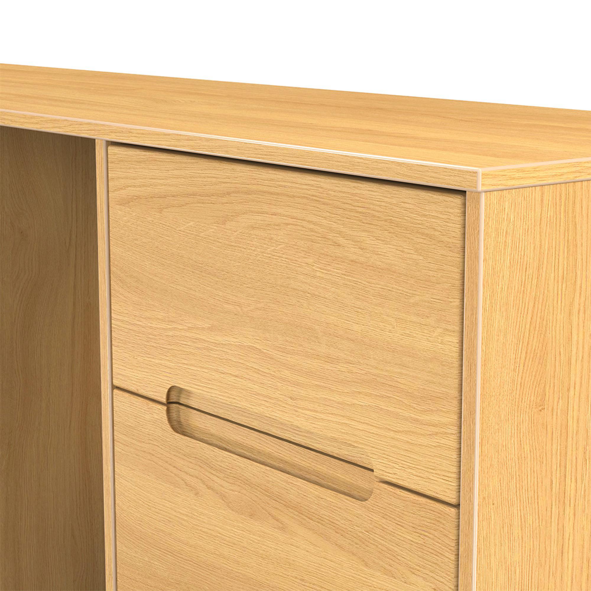 Monaco Dressing Table - Double - 6 Drawer - Modern Oak