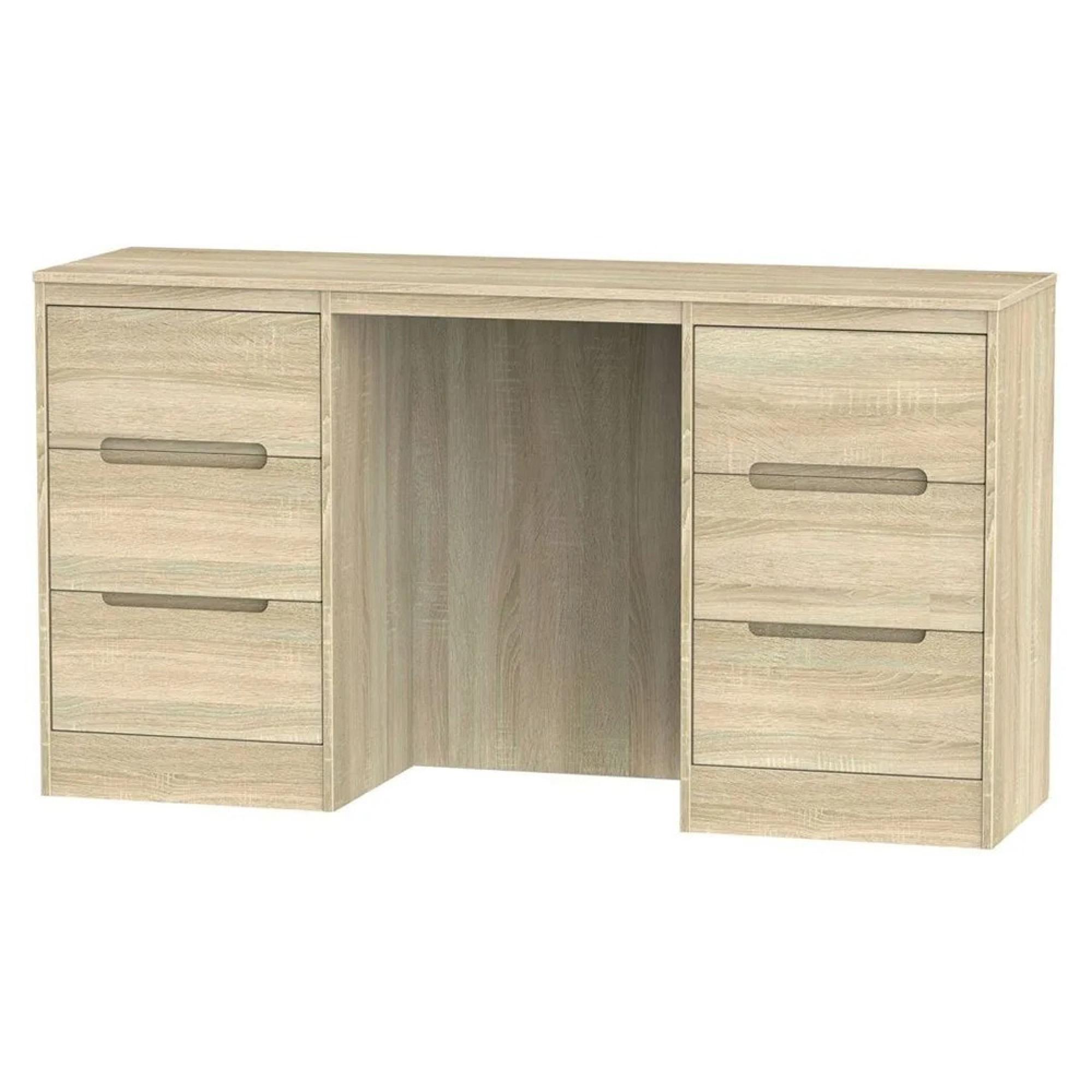 Monaco Dressing Table - Double - 6 Drawer - Oak