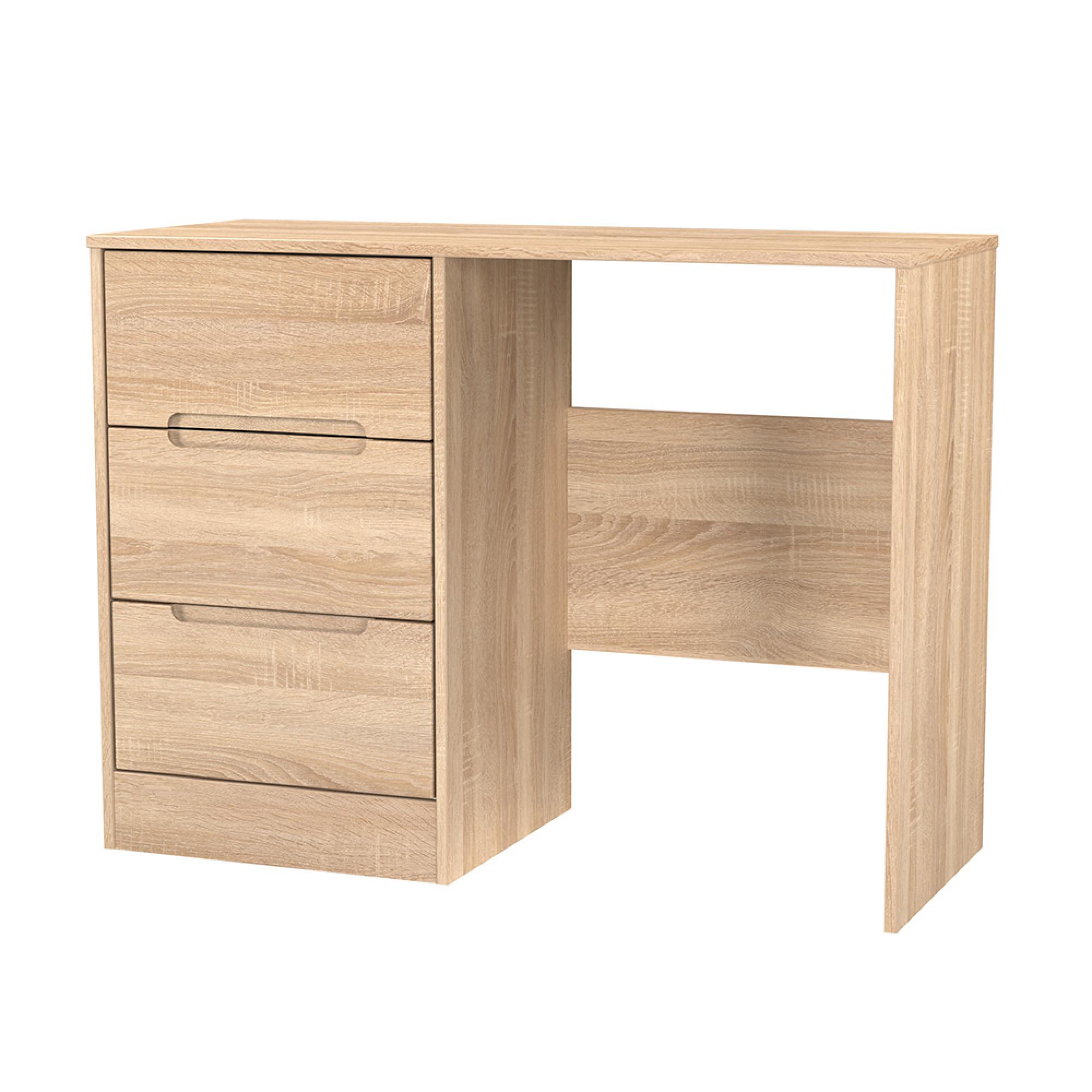 Monaco Dressing Table - Single - 3 Drawer - Oak