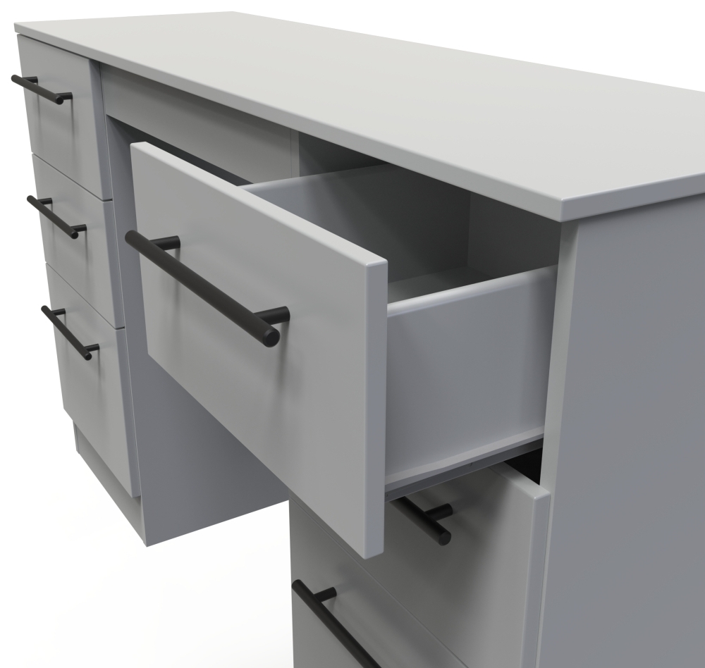 Beverley Dressing Table - 6 Drawer - Double - Grey