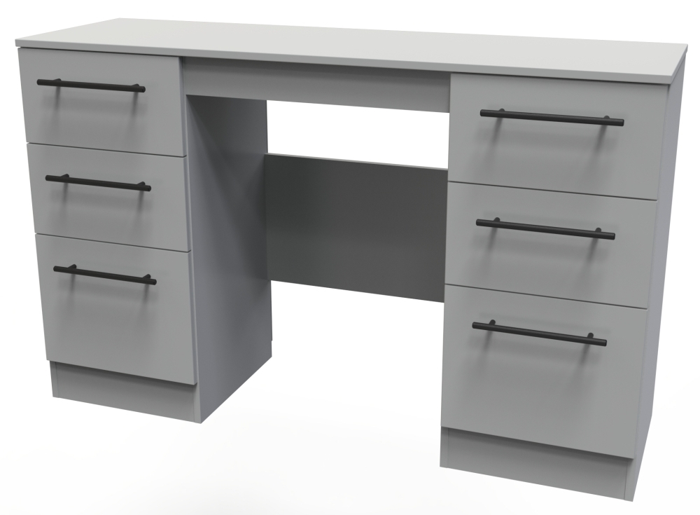 Beverley Dressing Table - 6 Drawer - Double - Grey