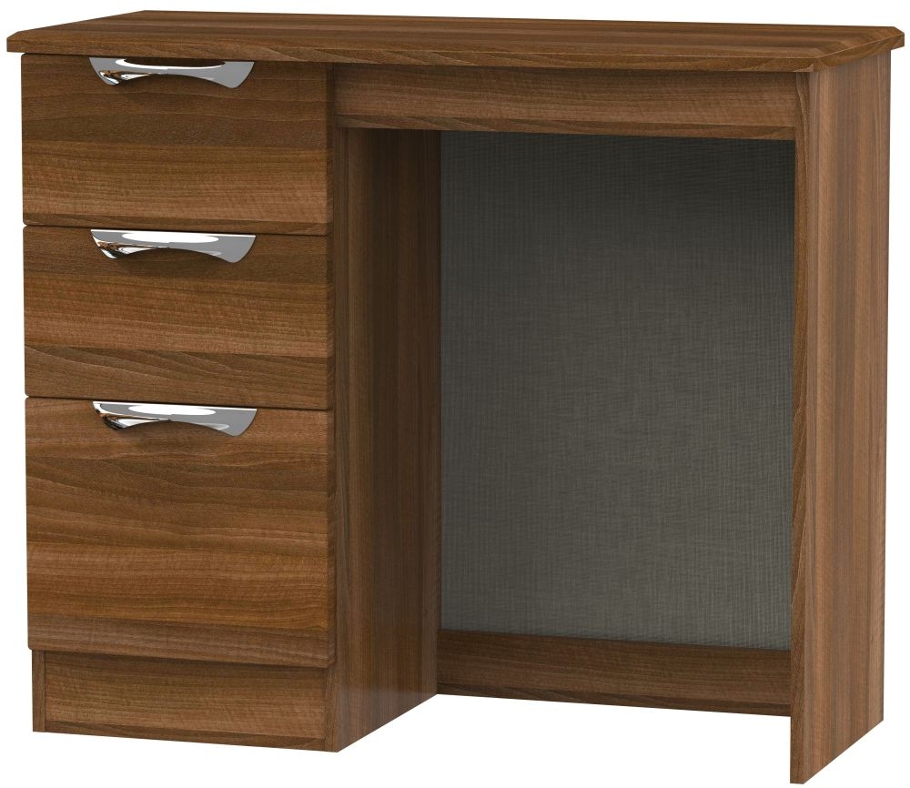 Camden Walnut Effect 3 Drawer Single Dressing Table