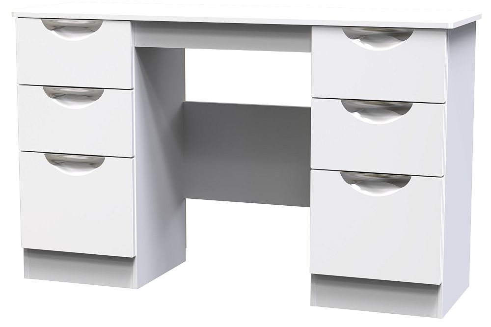 Camden White Gloss 6 Drawer Double Dressing Table