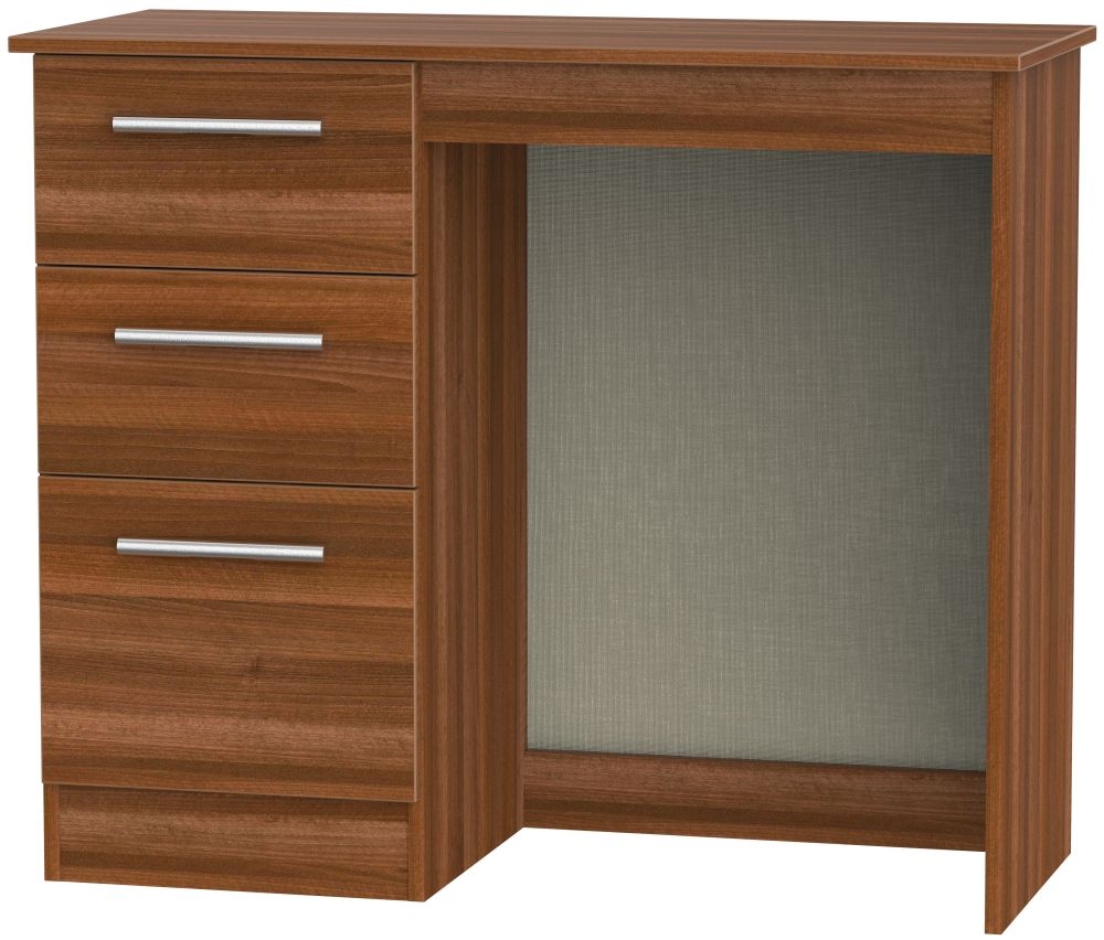 Contrast Noche Walnut 3 Drawer Single Dressing Table