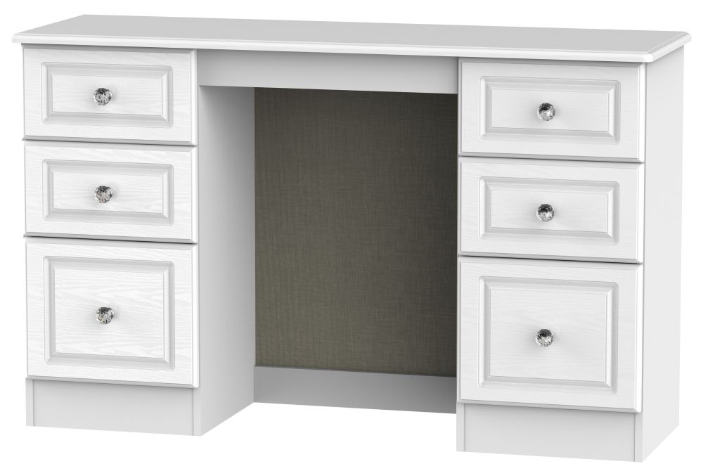 Crystal White 6 Drawer Double Dressing Table