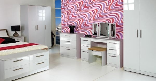 Knightsbridge Dressing Table - Double - 6 Drawer - White Gloss