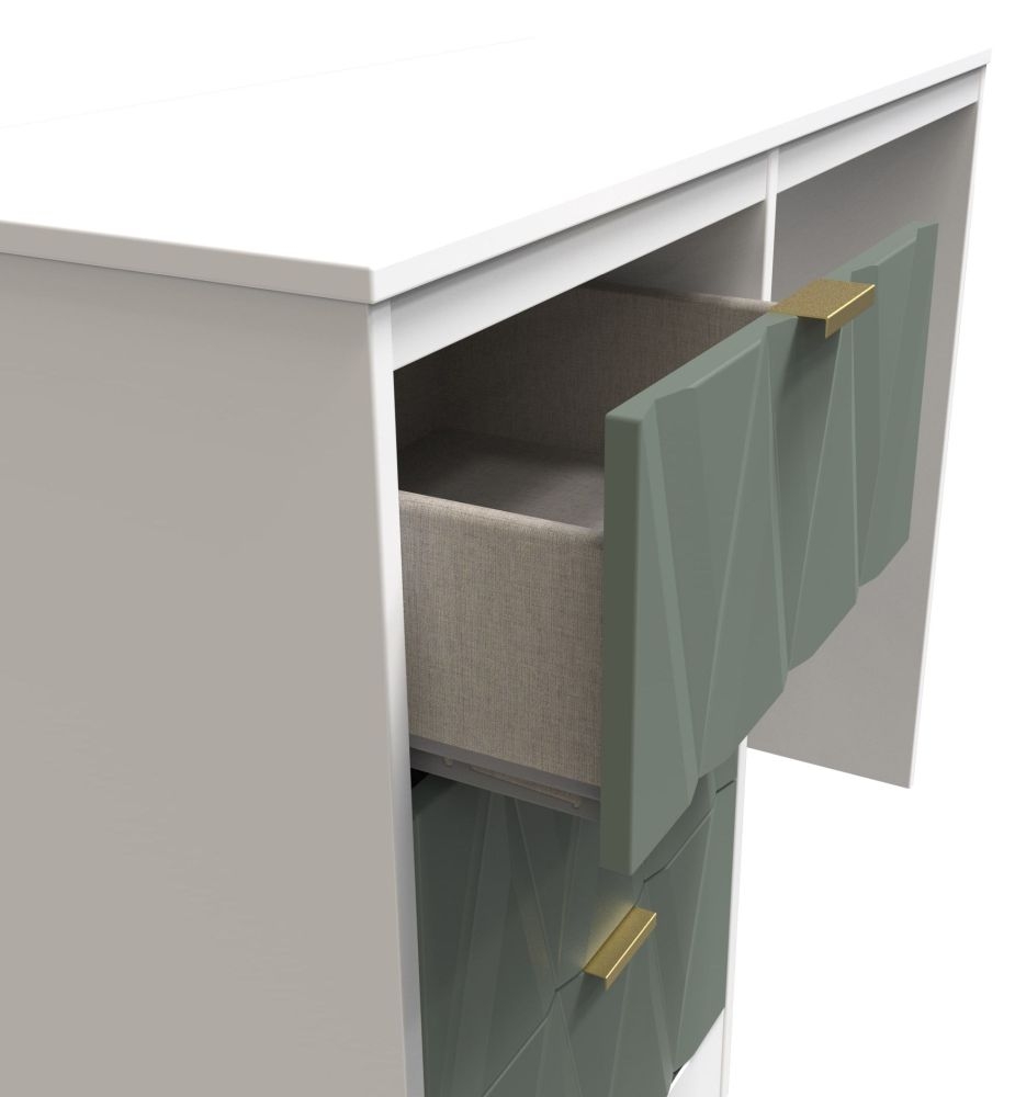 Las Vegas Dressing Table - Single - 3 Drawer - White and Green