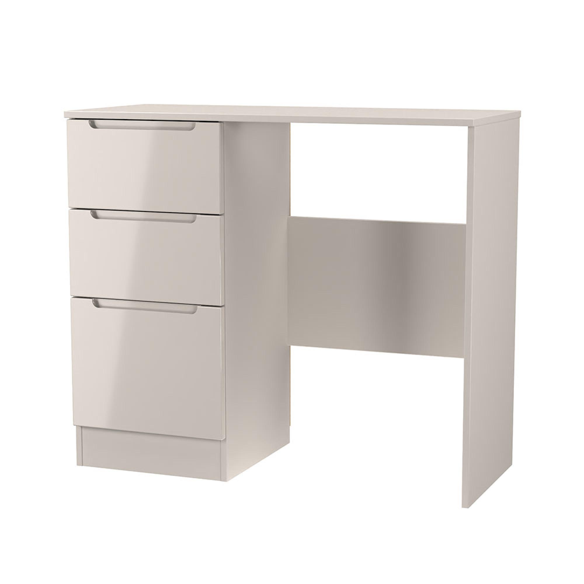 Milan Dressing Table - Single - 3 Drawer - Cashmere Gloss