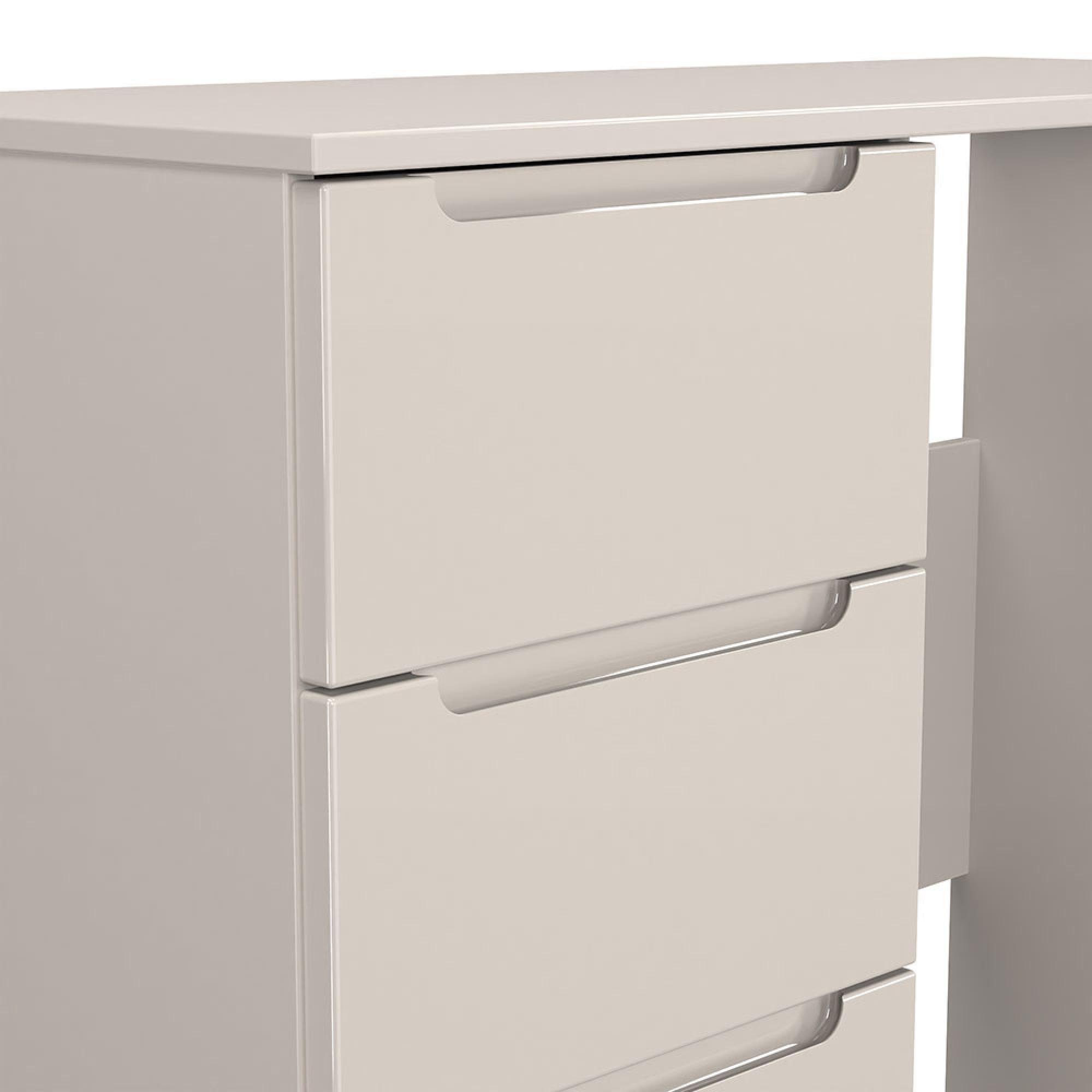 Milan Dressing Table - Single - 3 Drawer - Cashmere Gloss