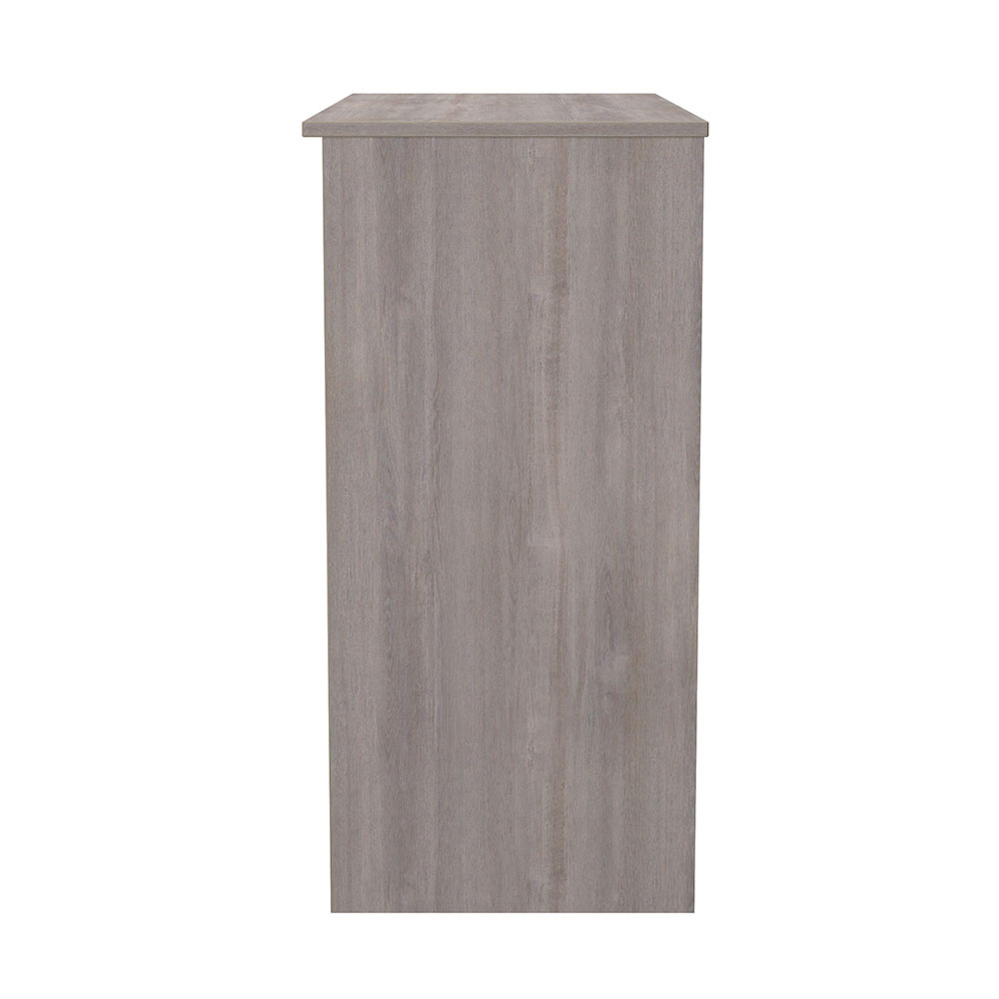 Milan Dressing Table - Single - 3 Drawer - Grey Gloss and Grey Oak