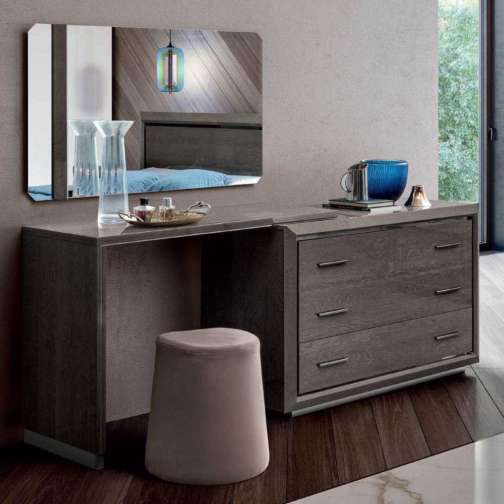 Elite Dressing Table - 3 Drawer - Silver Birch