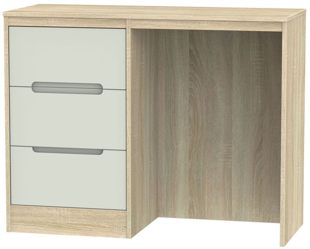 Monaco Cashmere Matt and Oak Effect 3 Drawer Single Dressing Table