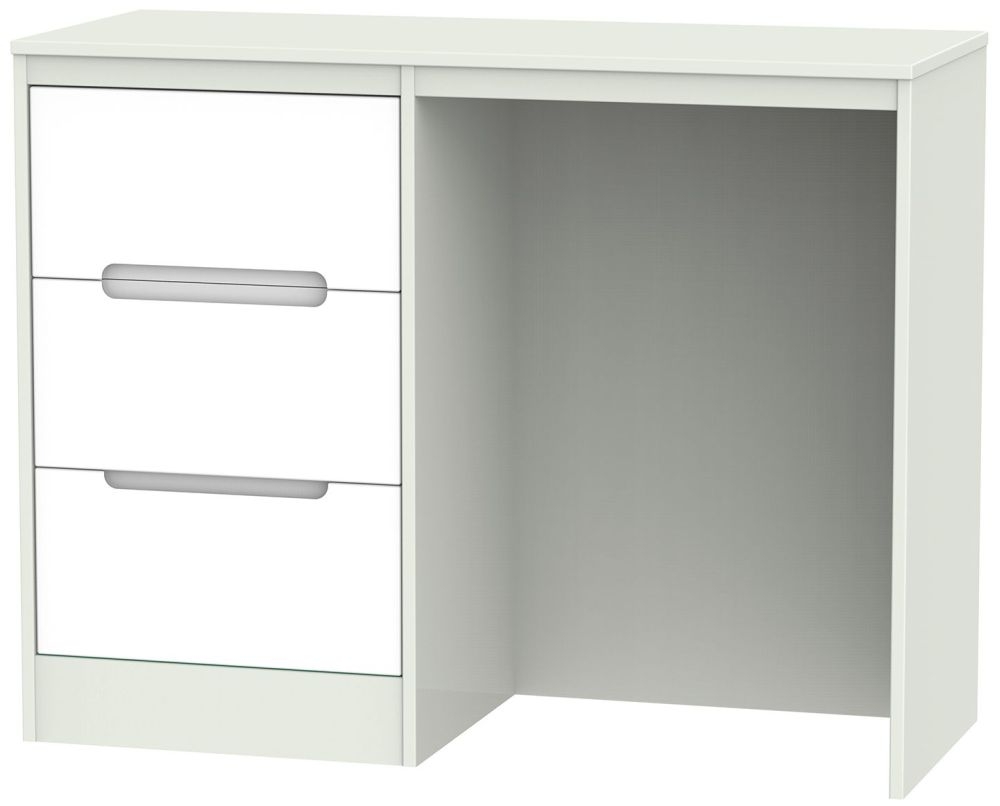 Monaco White and Cashmere 3 Drawer Single Dressing Table
