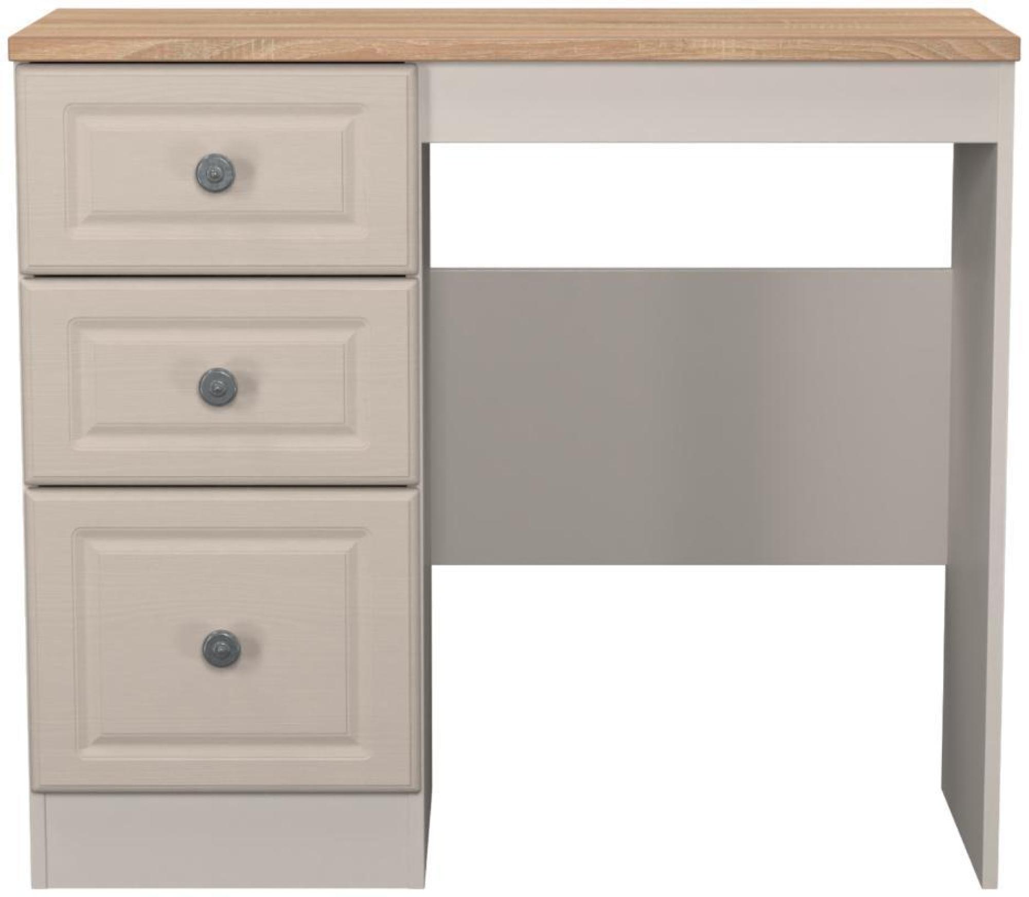 Norfolk Cashmere and Oak Effect 3 Drawer Single Dressing Table