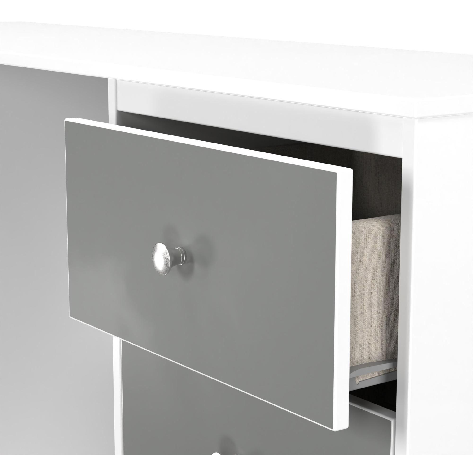 Padstow Dressing Table - Double - 6 Drawer - Grey and White