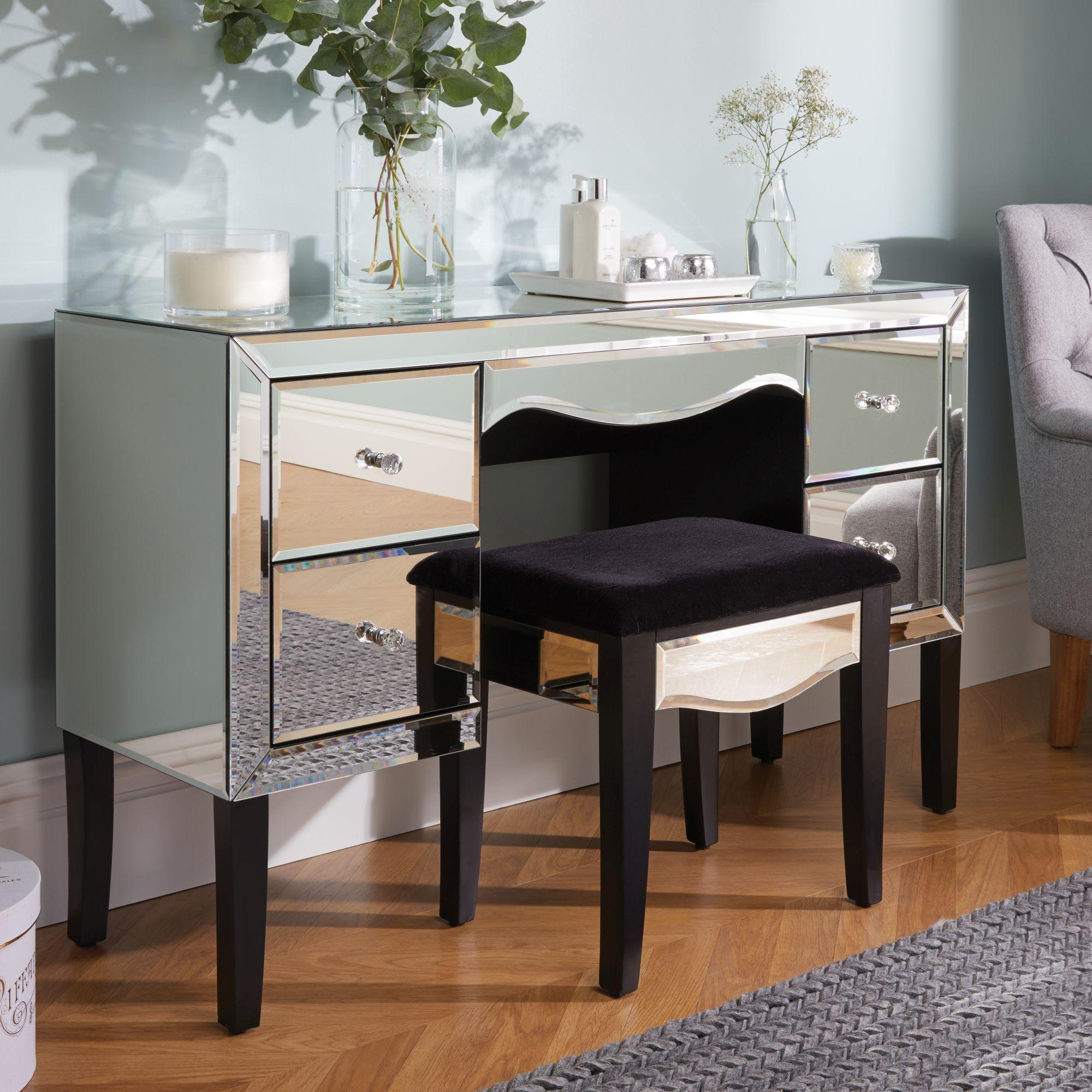 Palermo 4 Drawer Dressing Table - Mirrored