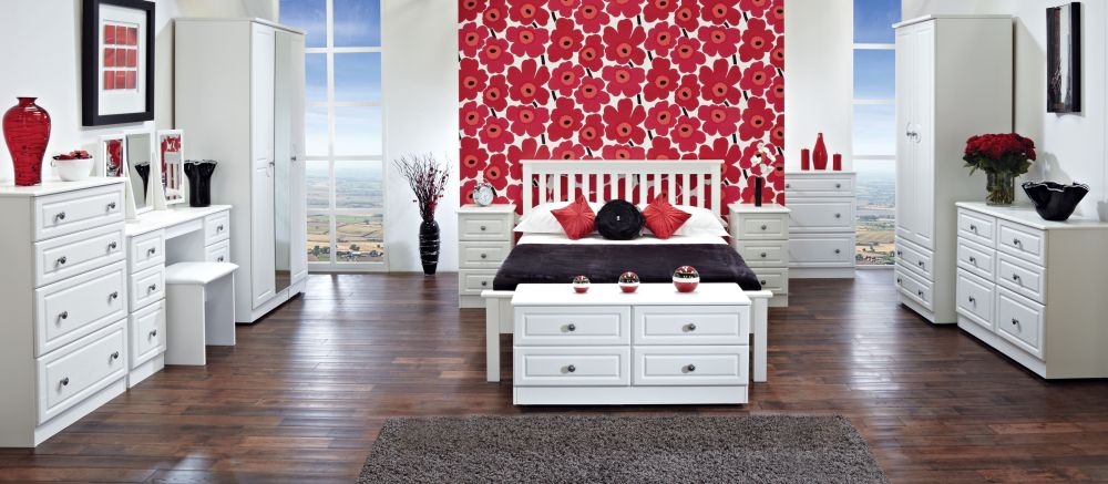 Pembroke Dressing Table - Double - 6 Drawer - White