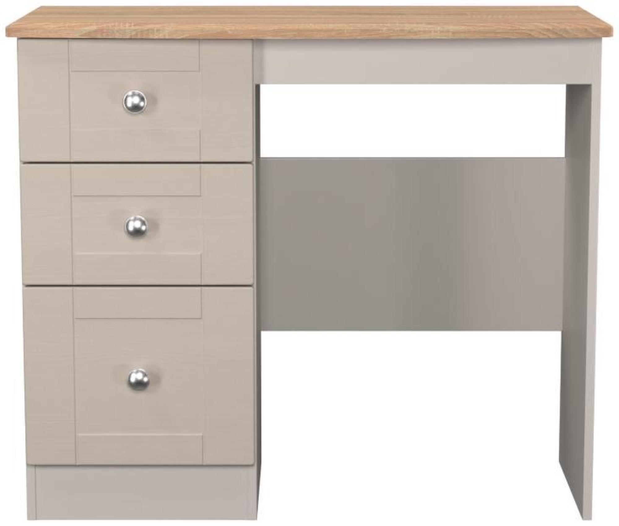 Sussex Cashmere and Oak Effect 3 Drawer Single Dressing Table