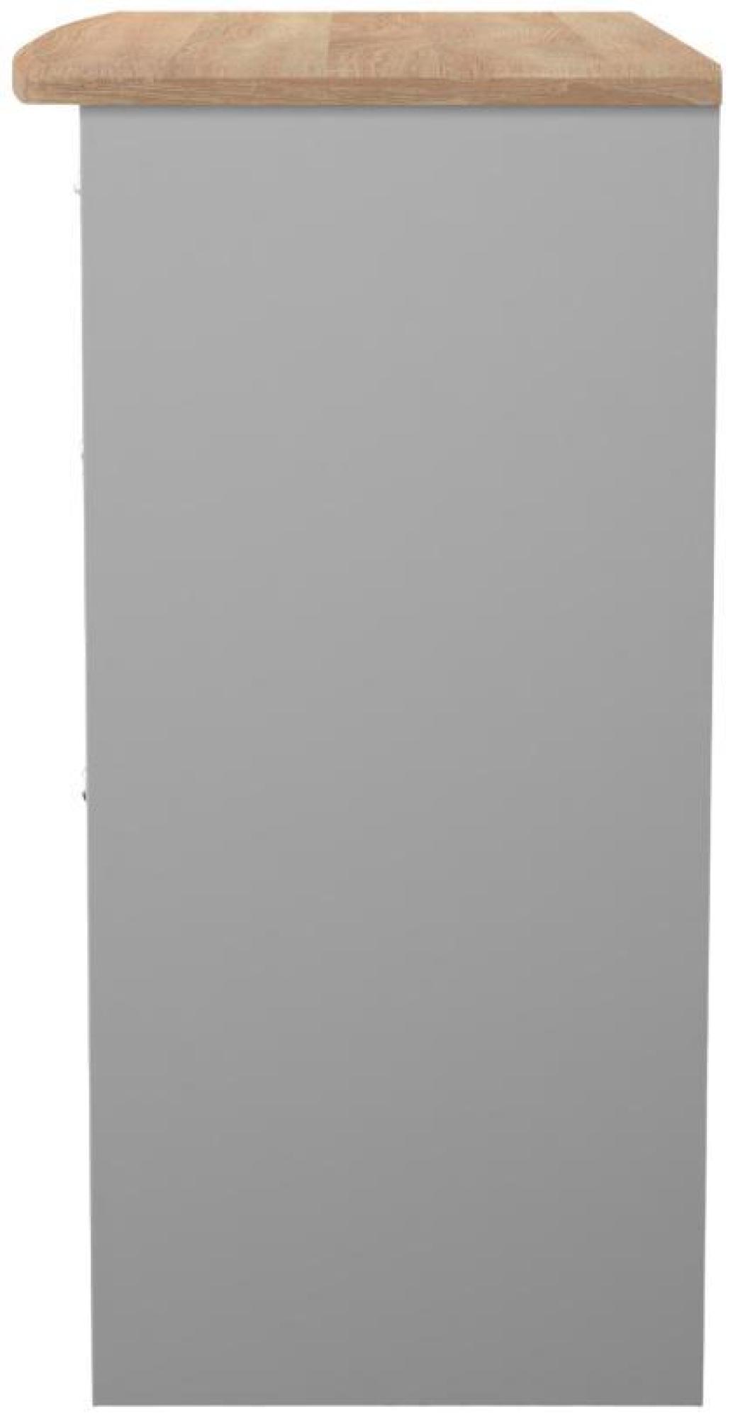 Sussex Single Dressing Table - 3 Drawer - Grey and Oak