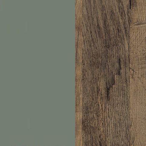 Reed Green Front with Vintage Oak Base