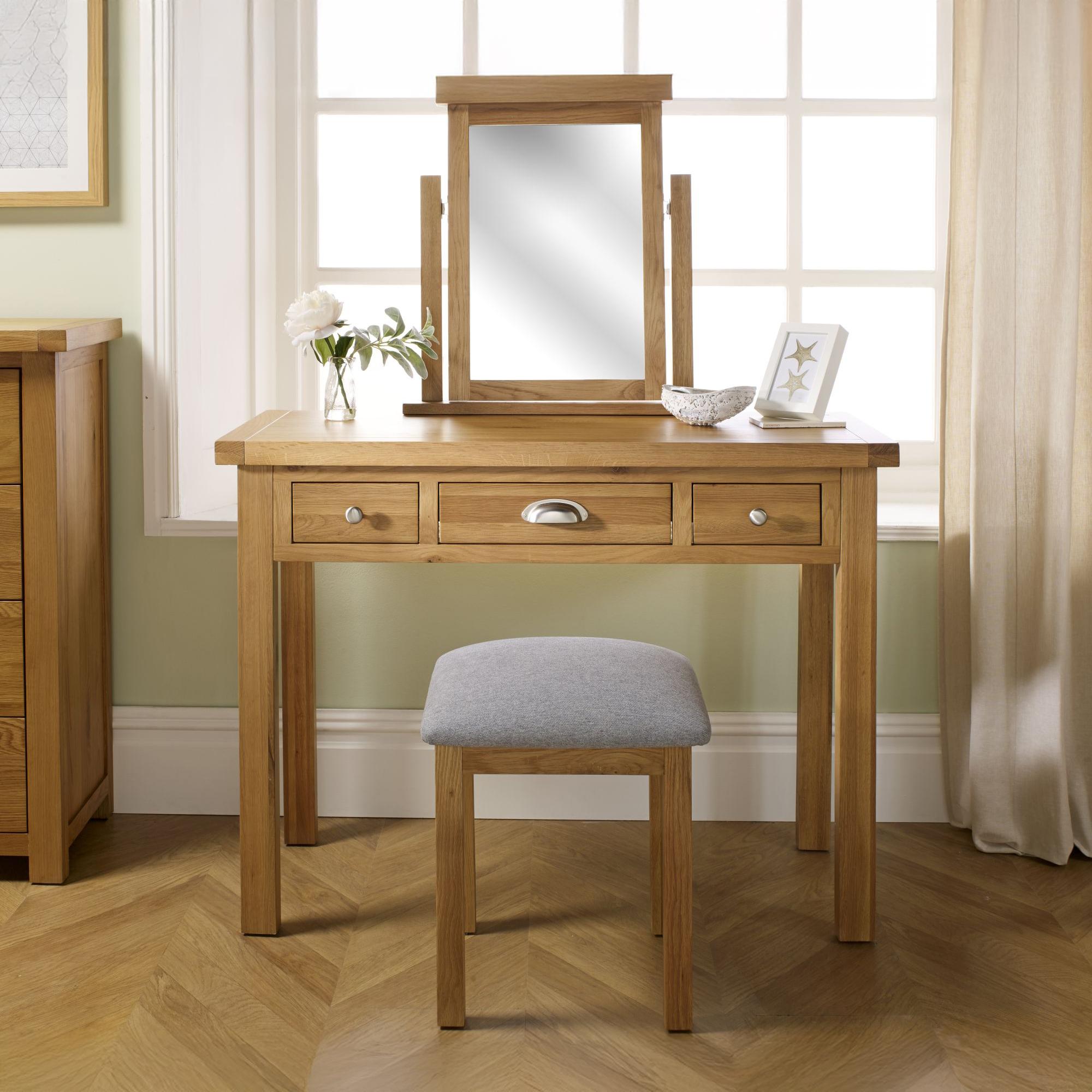 Woburn Dressing Table - 3 Drawer - Rustic Oak