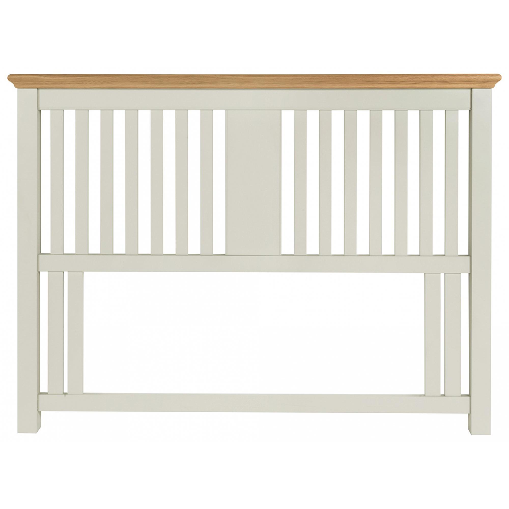Hampstead Soft Grey & Pale Oak Headboard - Slatted - 4ft 6in Double
