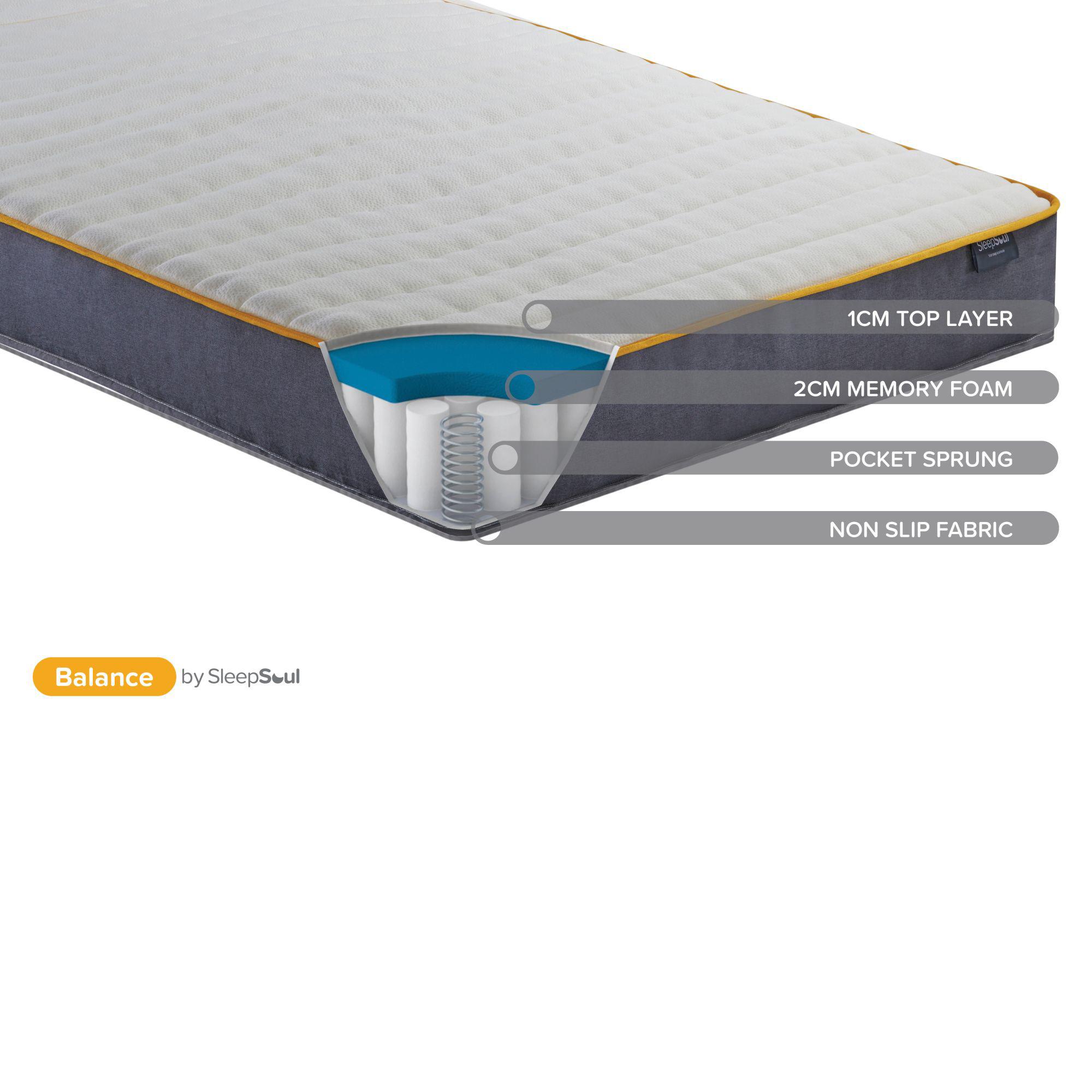 Sleepsoul Balance Memory Foam Mattress - 800 Pocket Sprung - Sizes Available