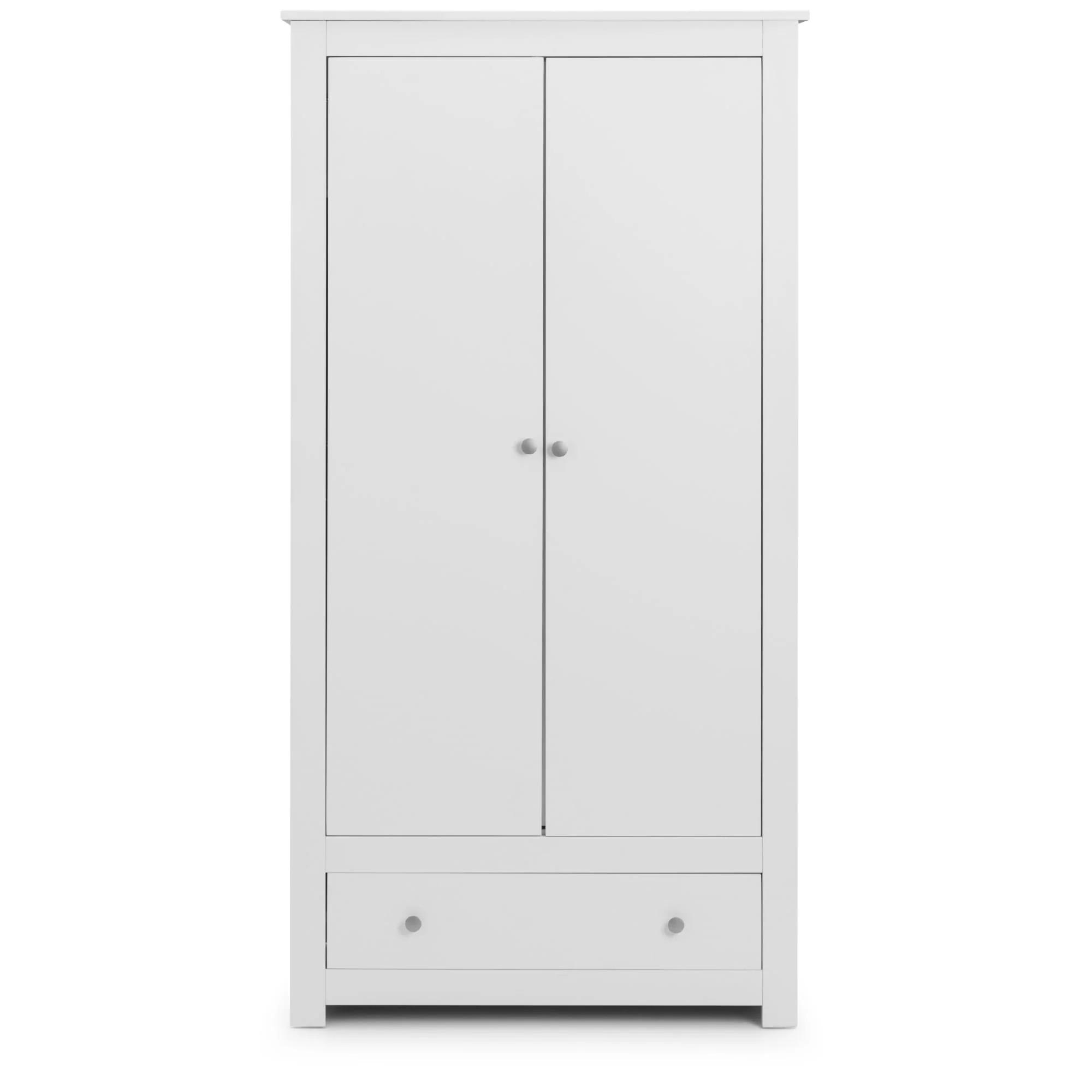 Radley Double Wardrobe - 2 Door - 1 Drawer - White