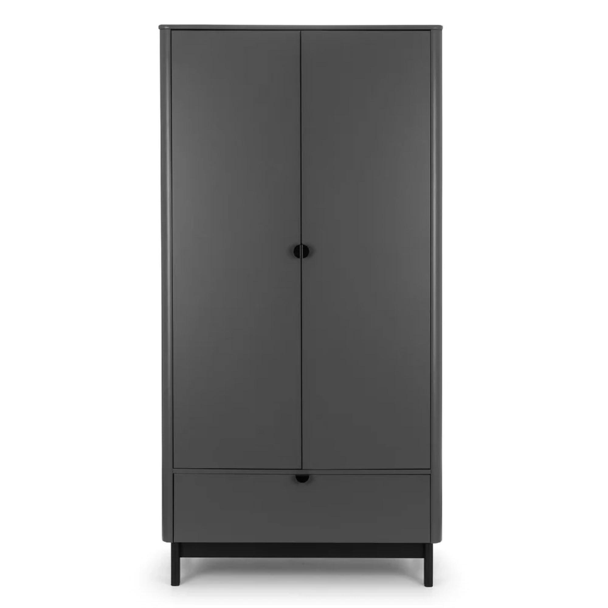 Chloe Double Wardrobe - 2 Door - 1 Drawer - Grey