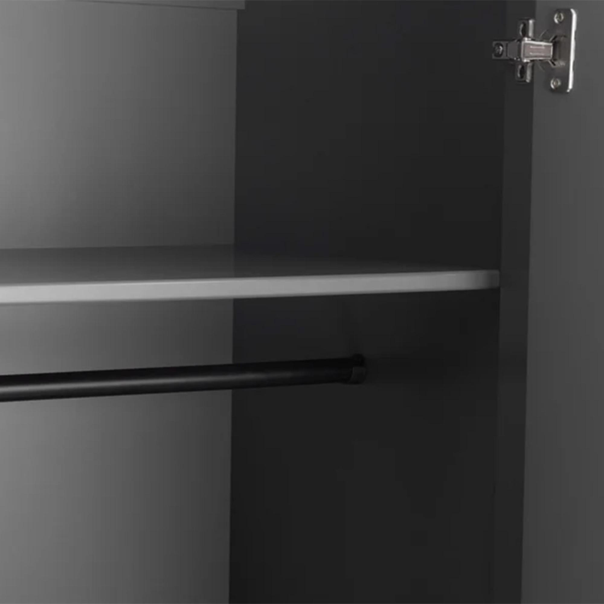 Chloe Double Wardrobe - 2 Door - 1 Drawer - Grey