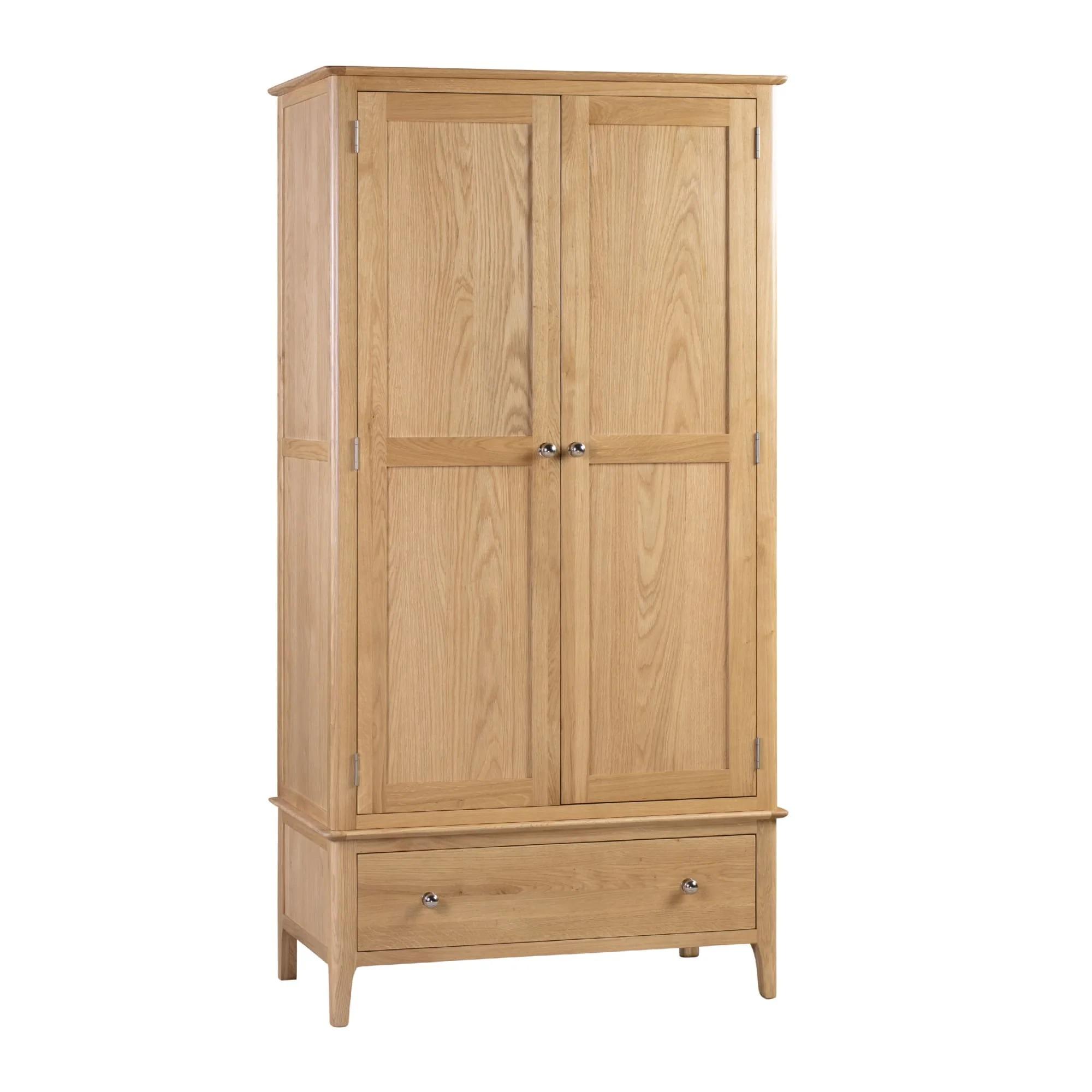 Cotswold Double Wardrobe - 2 Door - 1 Drawer - Oak
