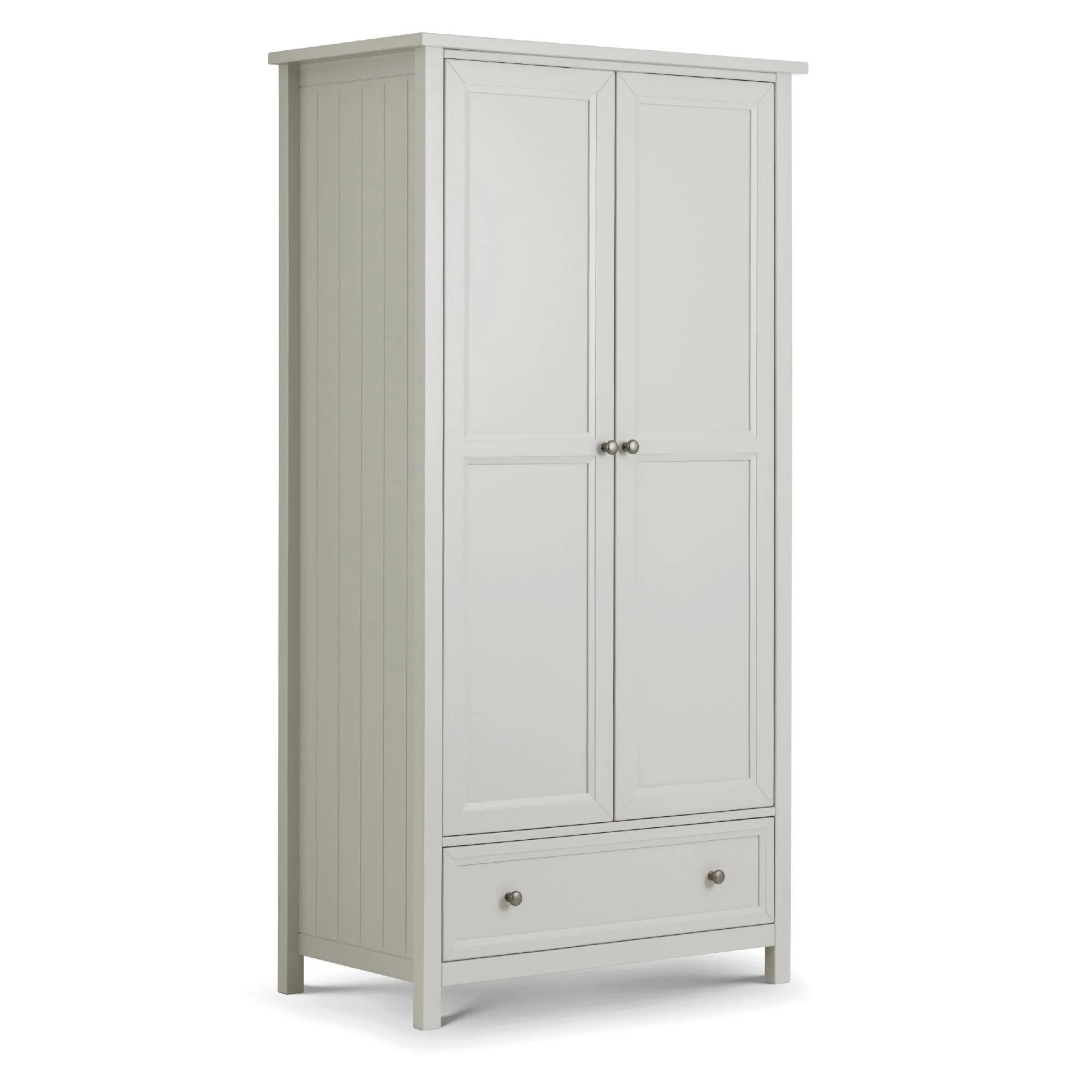 Maine Double Wardrobe - 2 Door - 1 Drawer - Grey