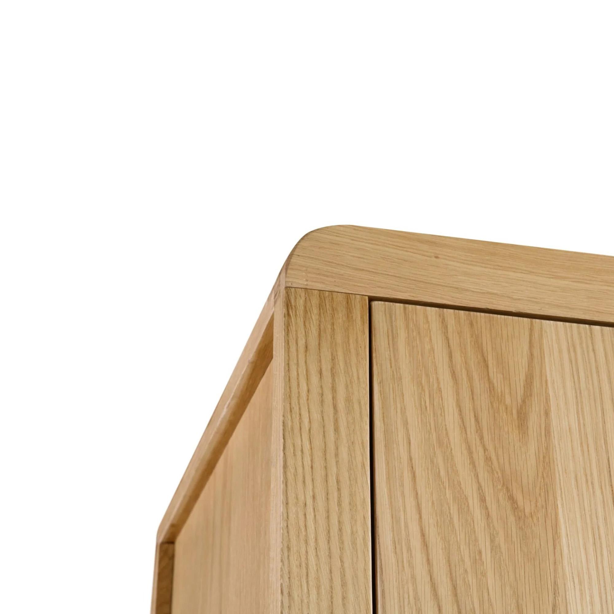 Curve Double Wardrobe - 2 Door - 1 Drawer - Oak