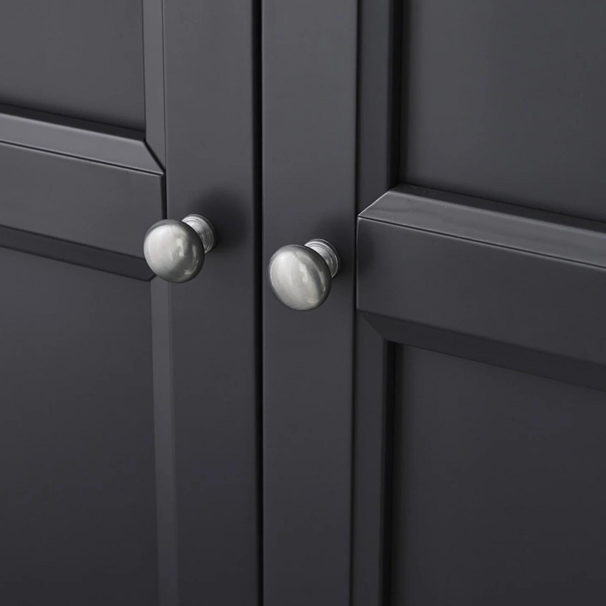 Maine Wardrobe - 3 Door - 2 Drawer - Black