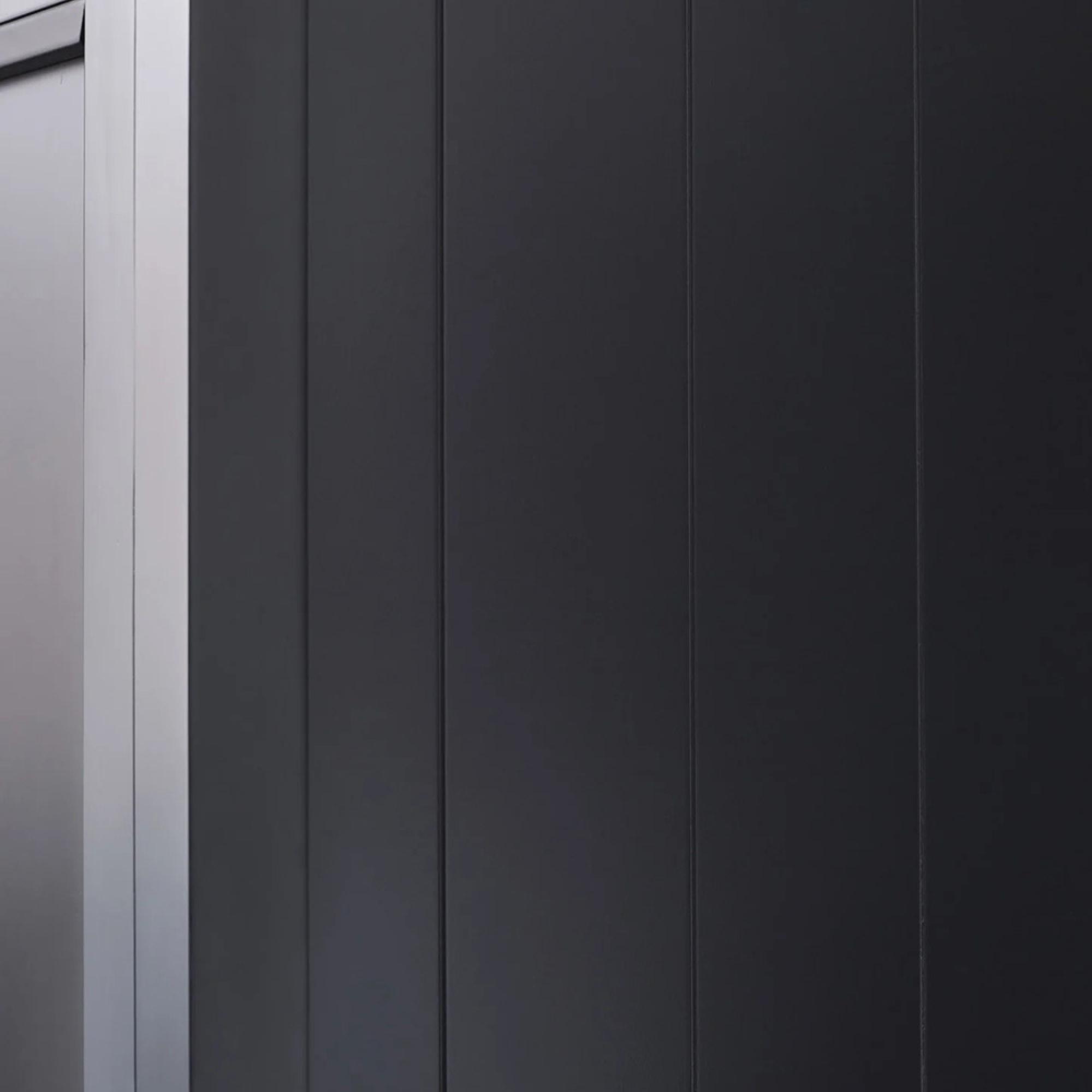 Maine Wardrobe - 3 Door - 2 Drawer - Black