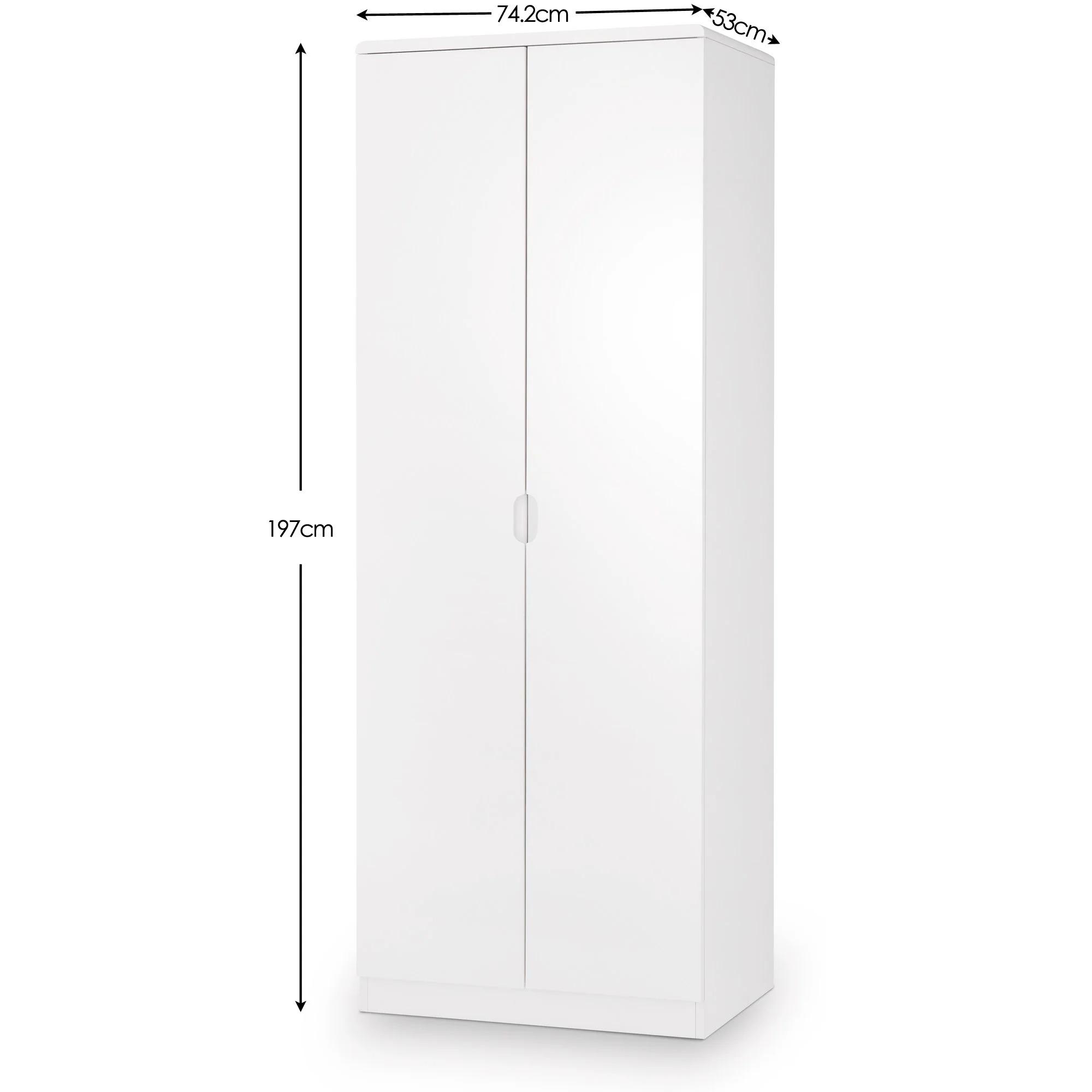 Manhattan Wardrobe - 2 Door - White Gloss