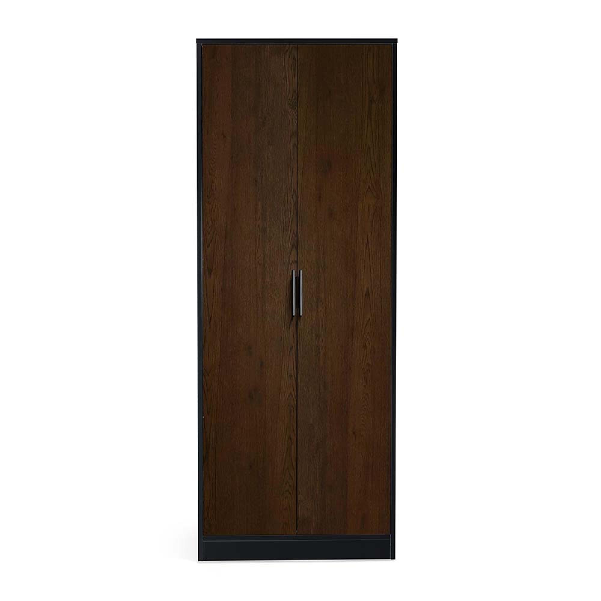 Alba Black and Walnut Wardrobe - 2 Door