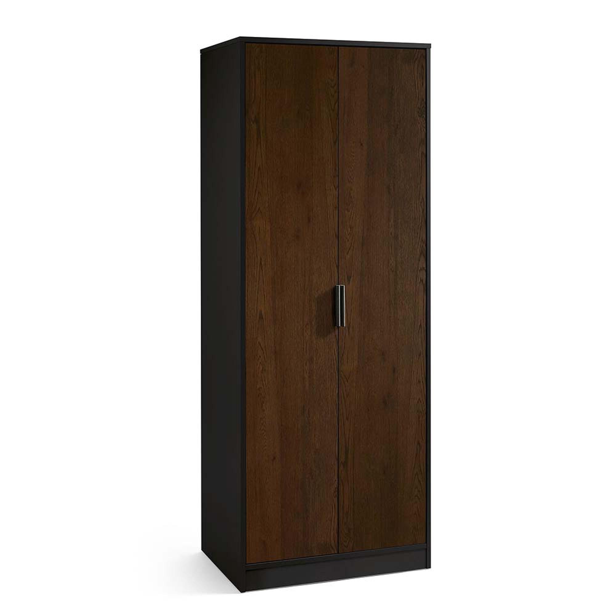 Alba Black and Walnut Wardrobe - 2 Door